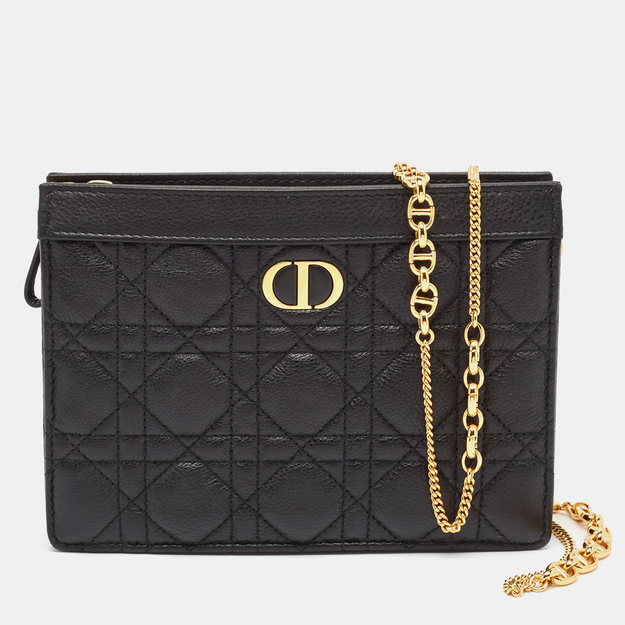 

Dior Black Cannage Leather Caro Every Dior Pouch