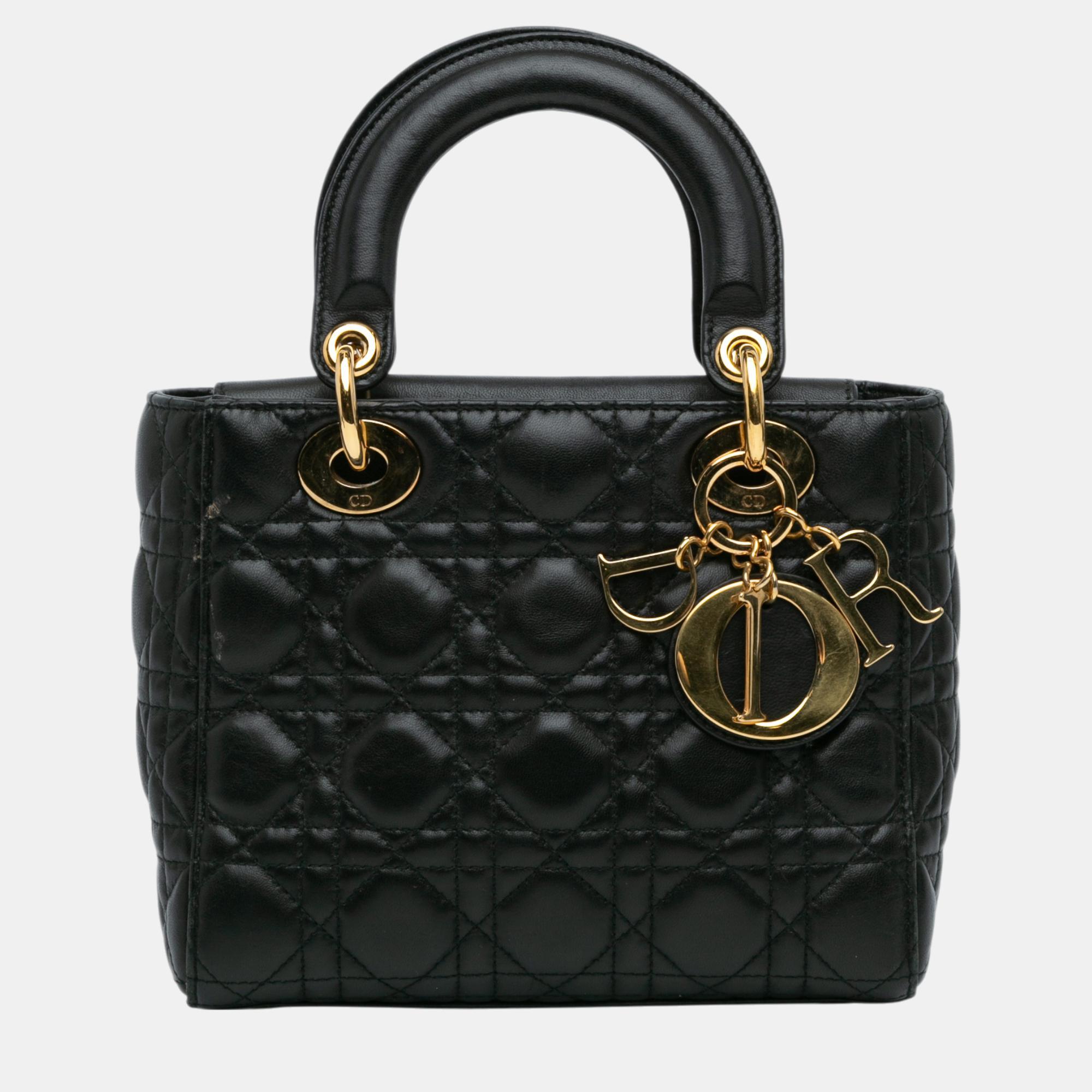 

Dior Black Small Lambskin Cannage Lady Dior