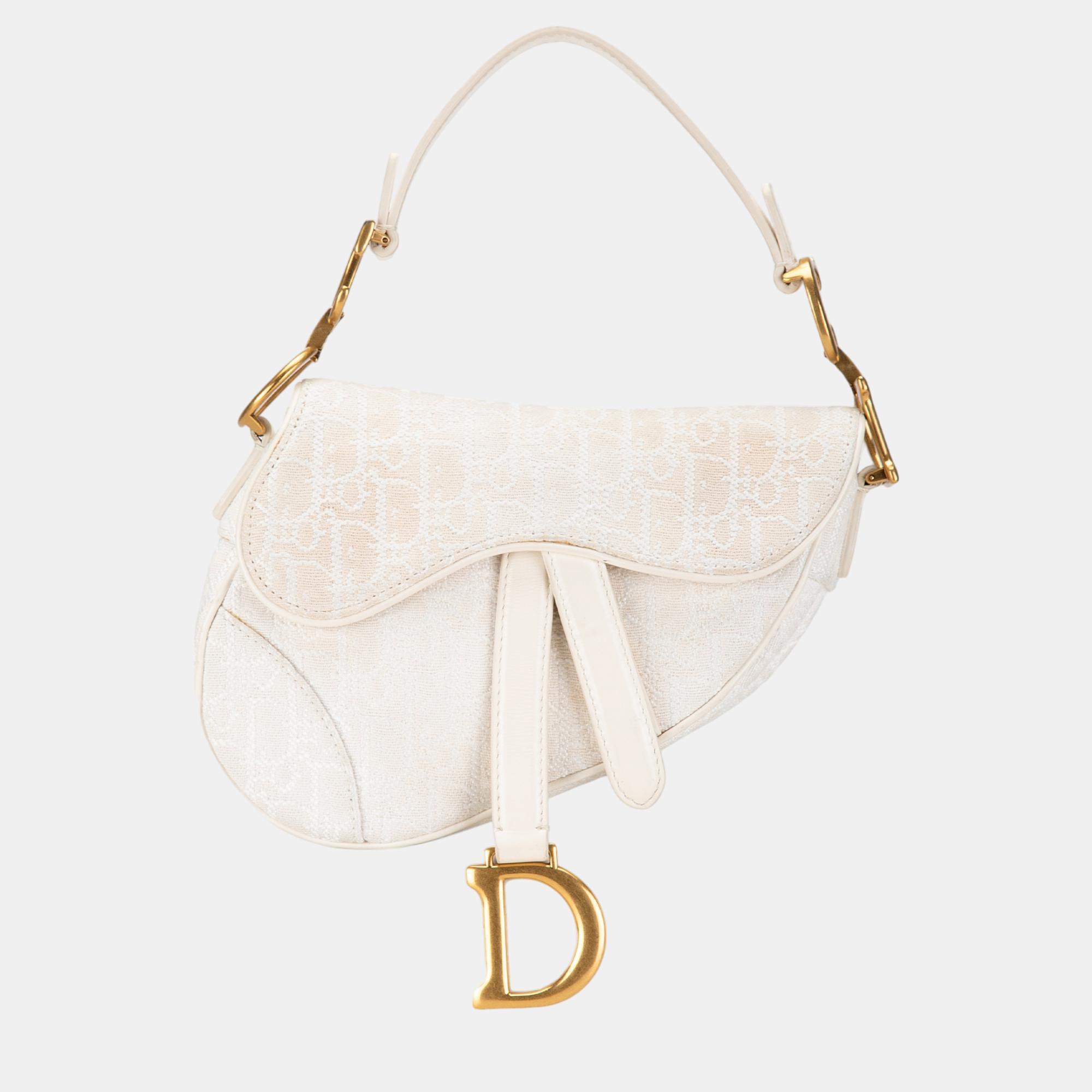 

Dior White Mini Oblique Saddle