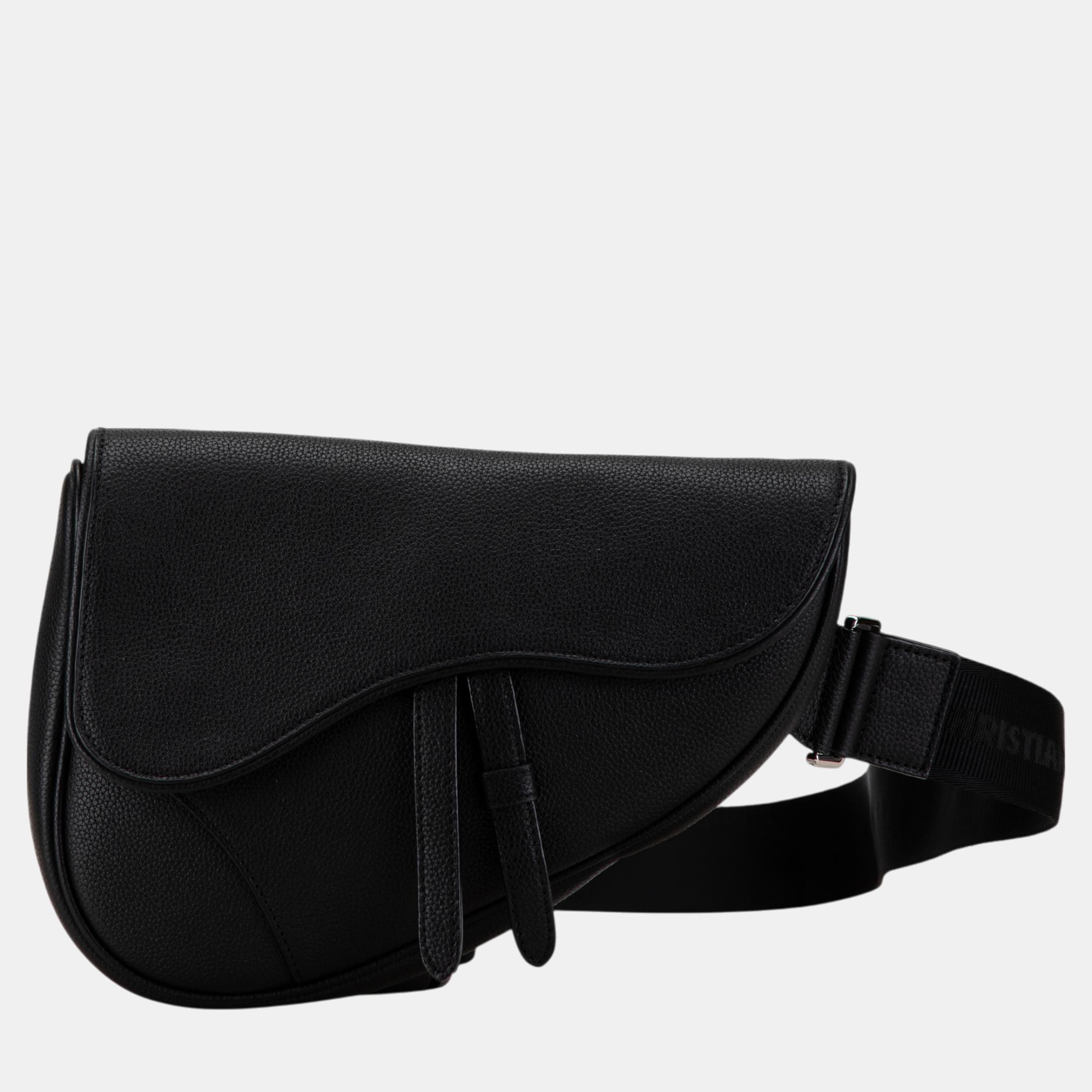 

Dior Black Mini Leather Saddle Crossbody