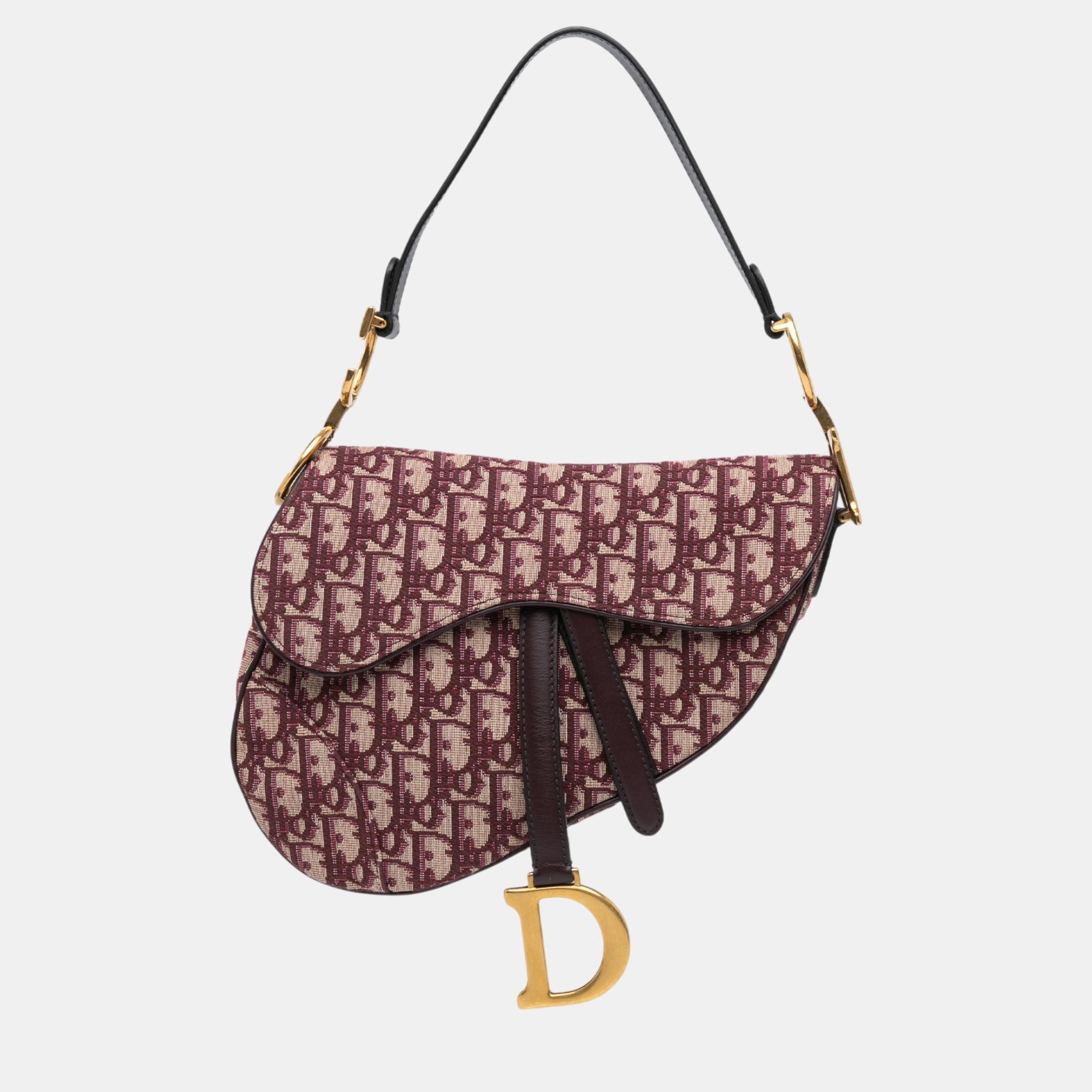 

Dior Red Oblique Canvas Saddle Bag