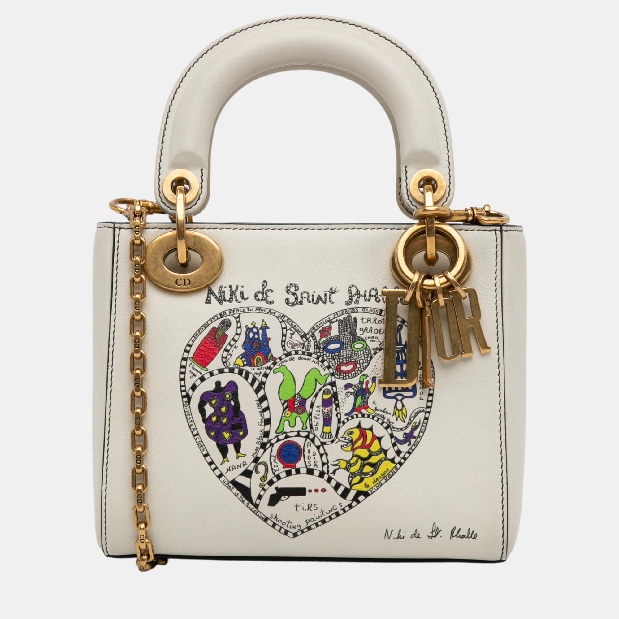 

Dior White Niki de Saint Phalle Mini Calfskin Lady Dior