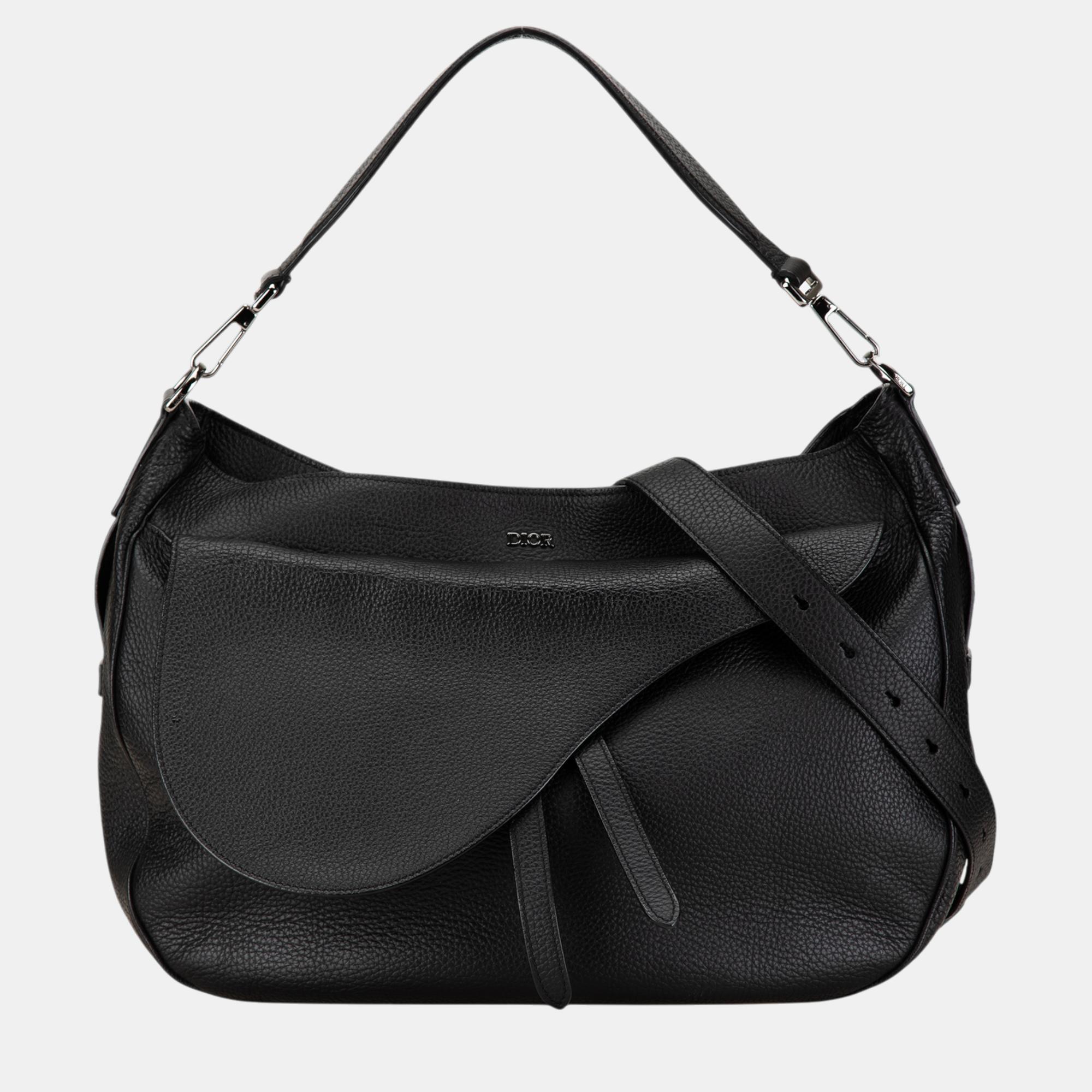 

Dior Black Grained Calfskin Saddle Soft Bag