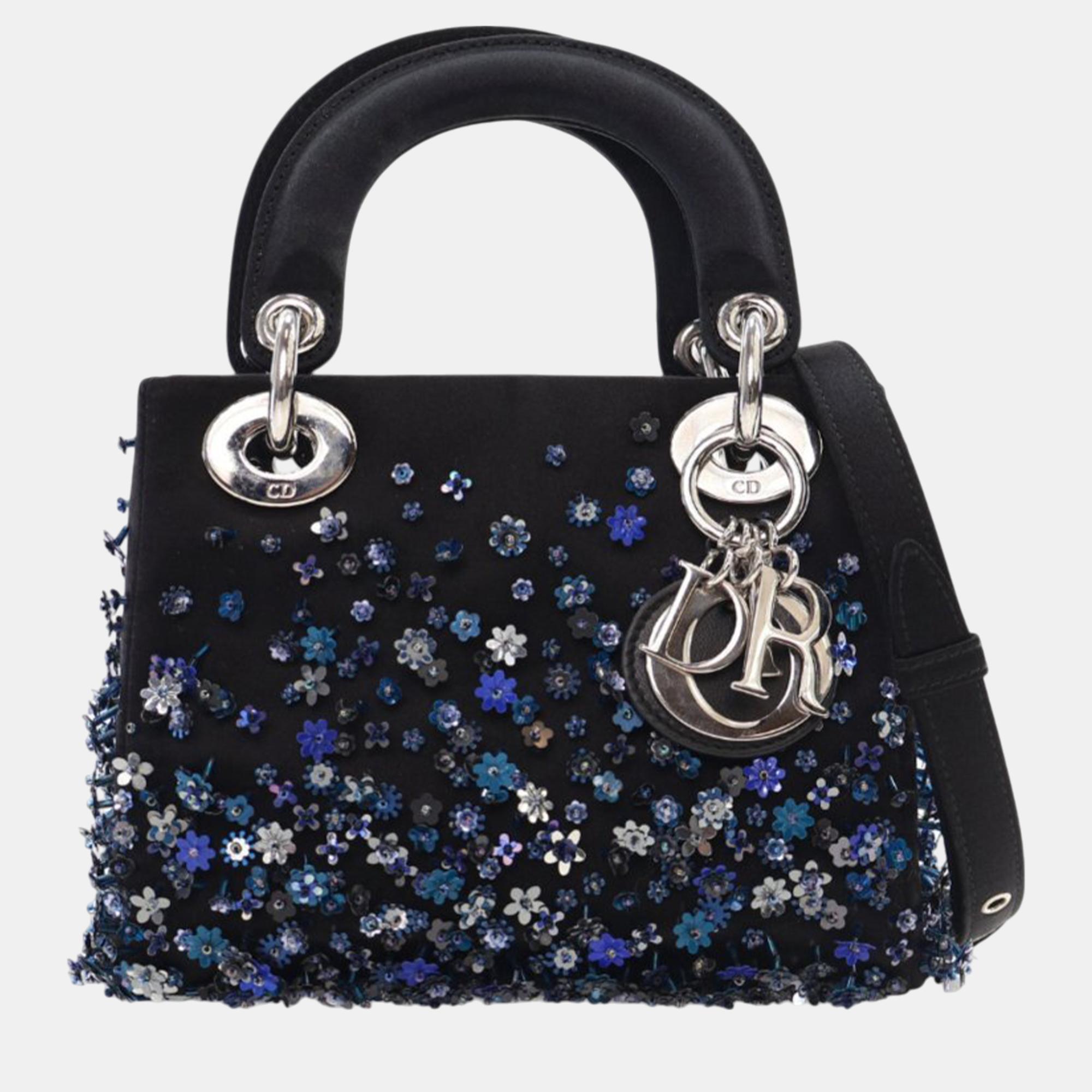 

Dior Black Beaded Satin Mini Lady Dior Bag