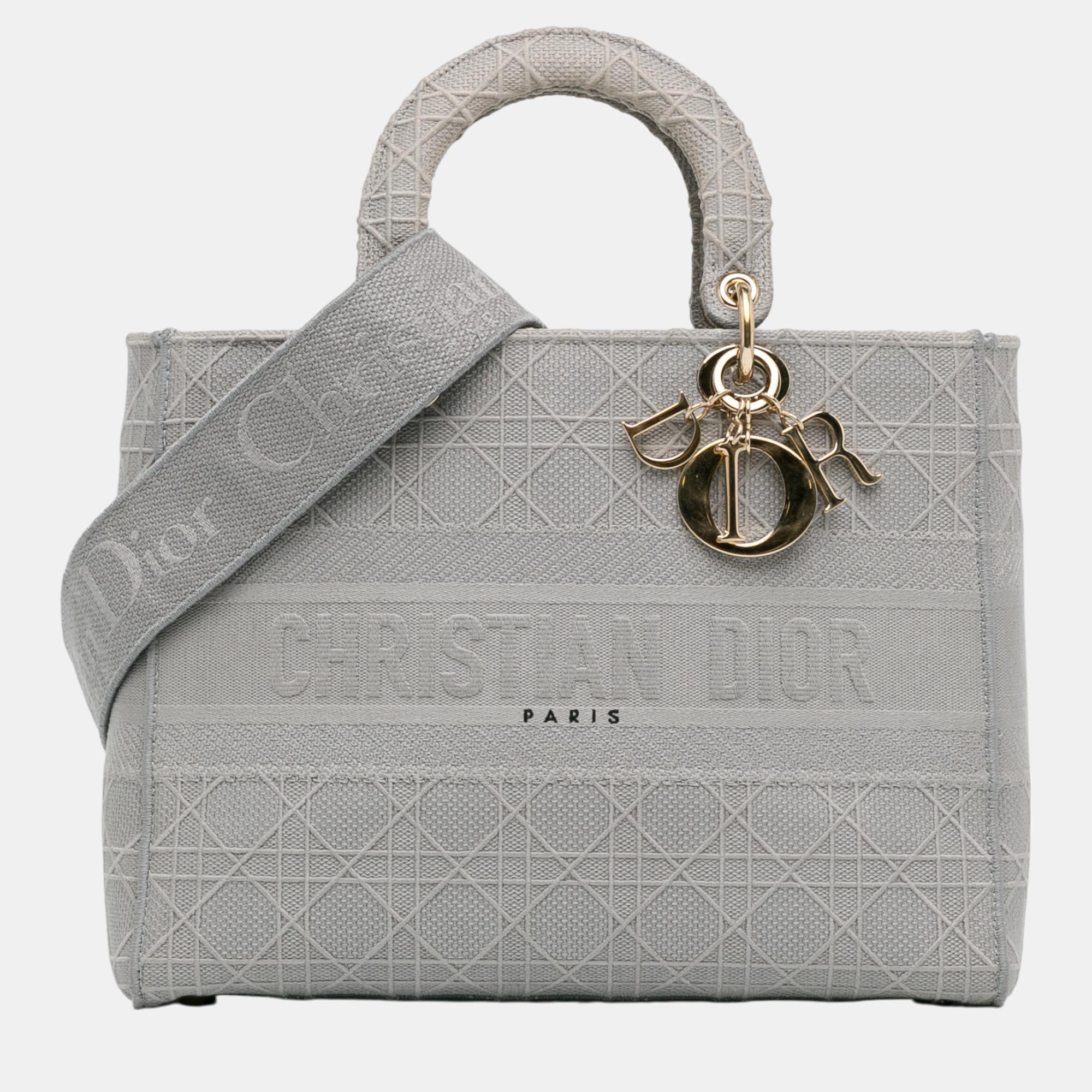 

Dior Grey Large Cannage Lady D-Lite