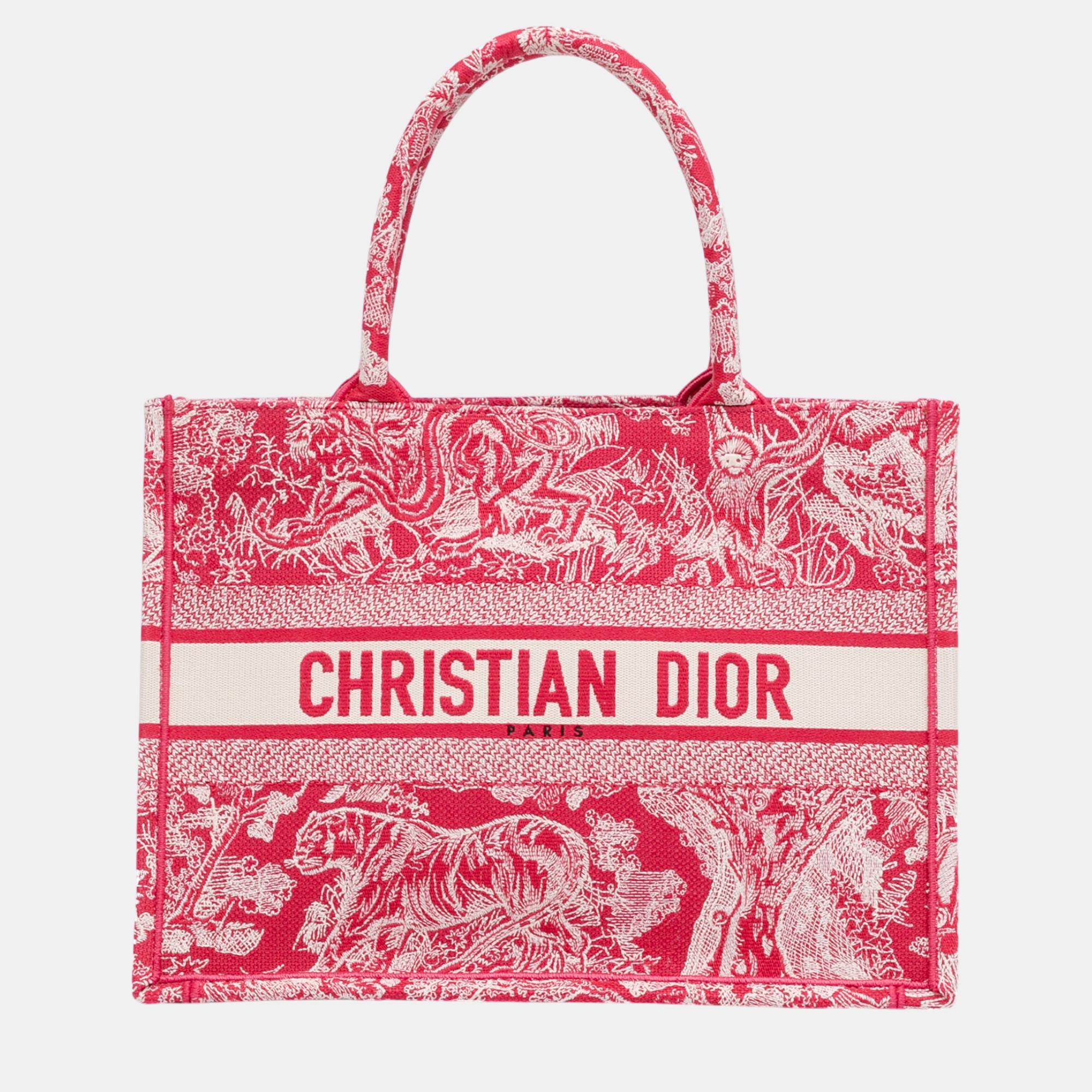 

Dior Pink Medium Toile de Jouy Book Tote