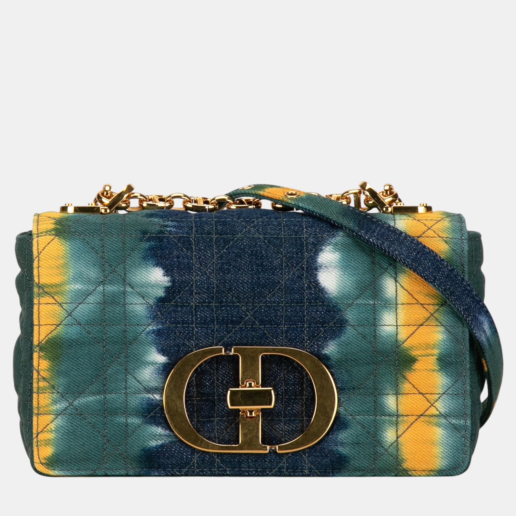 

Dior Multicolor Small Denim Tie-Dye Cannage Caro Bag