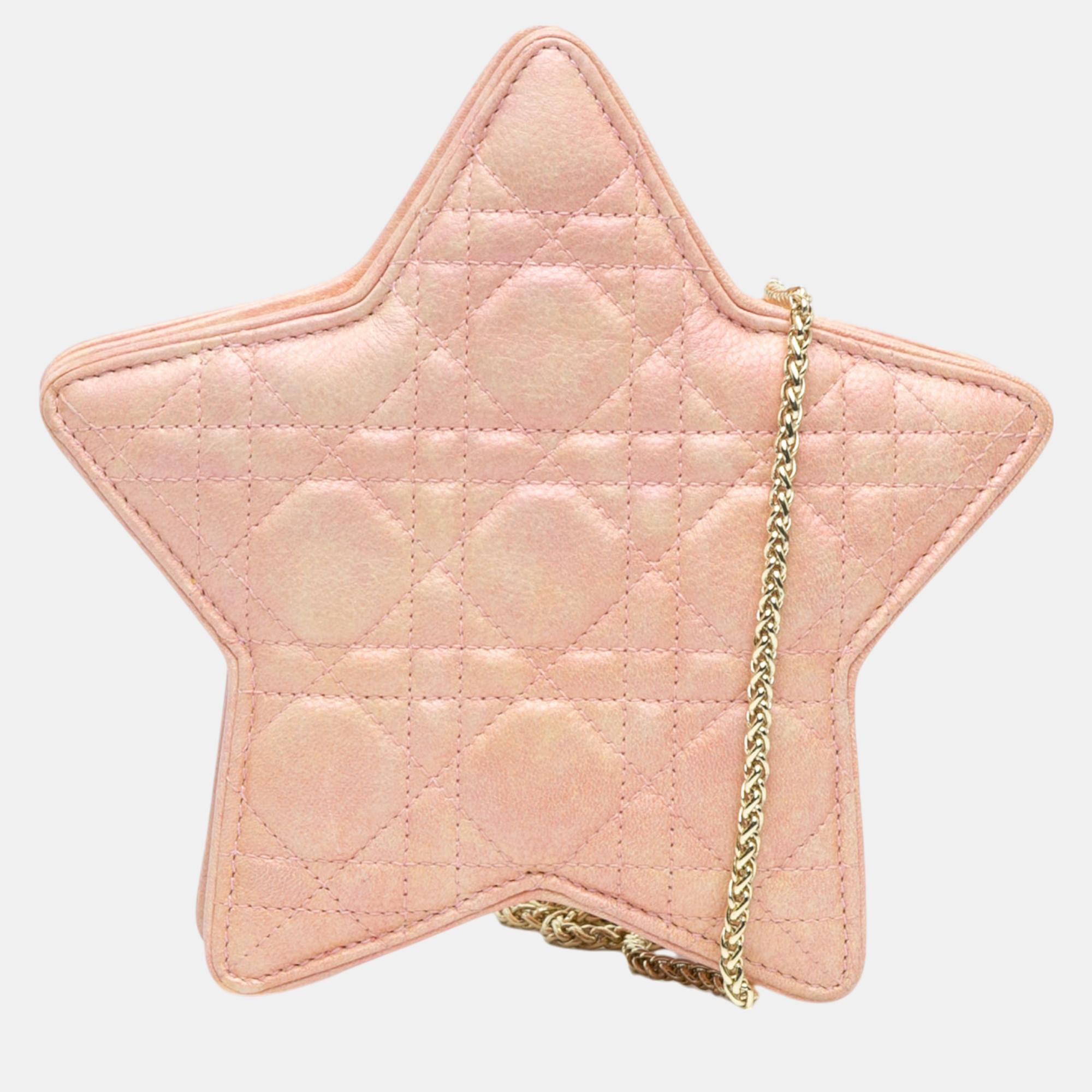 

Dior Pink Lambskin Cannage Kids Star Crossbody