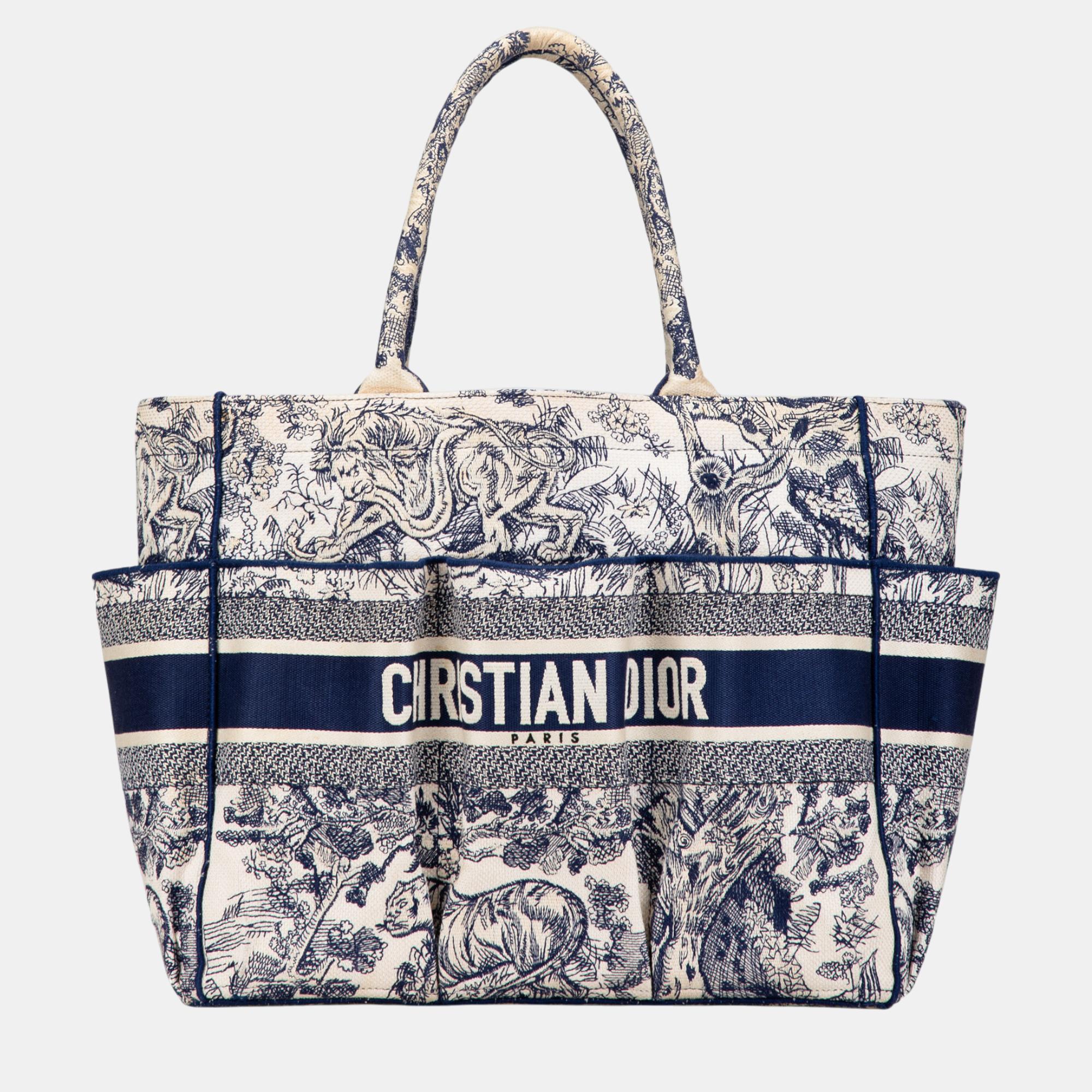 

Dior Blue Embroidered Toile De Jouy Catherine Tote