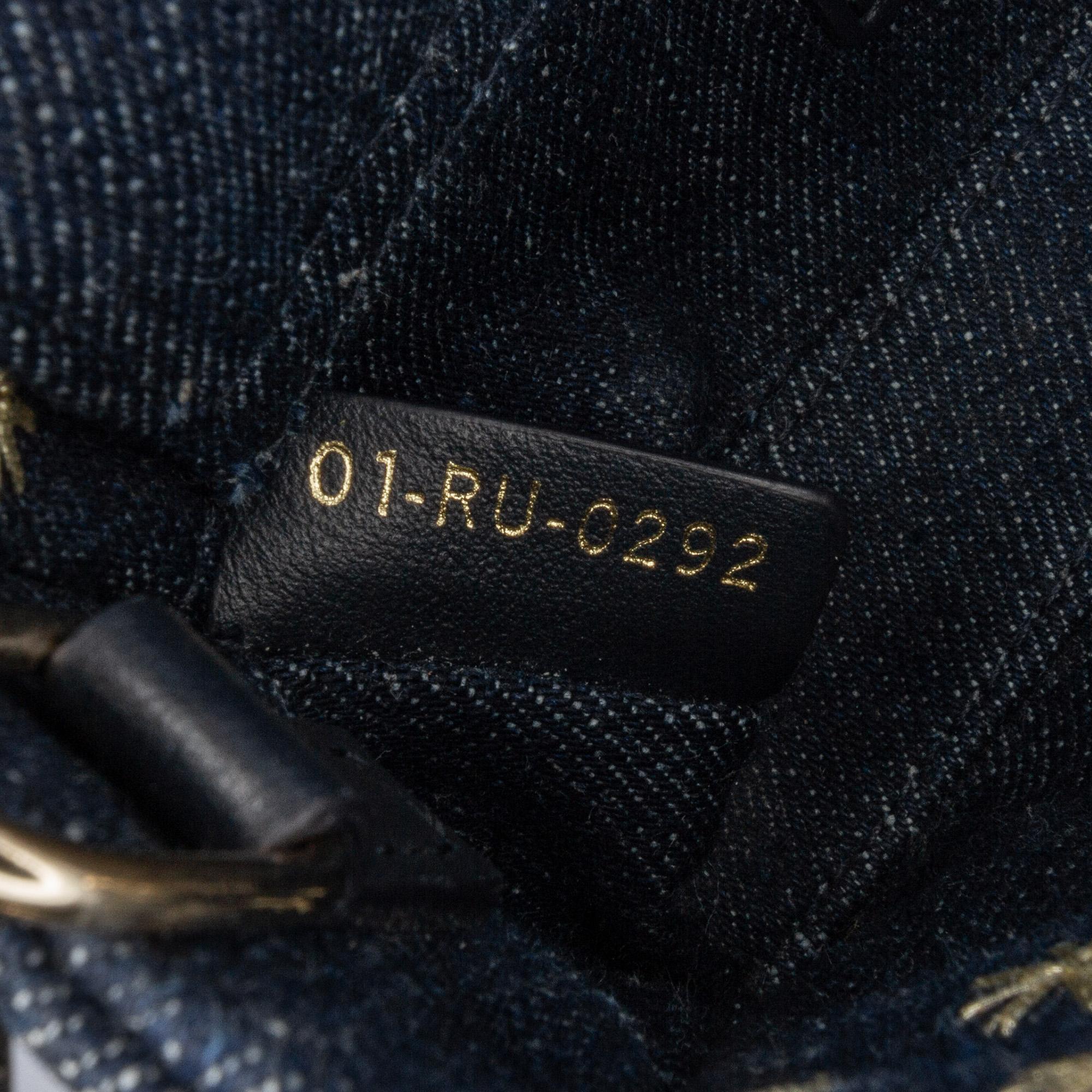 Dior Blue Small Denim Embroidered Star Lady D Joy 