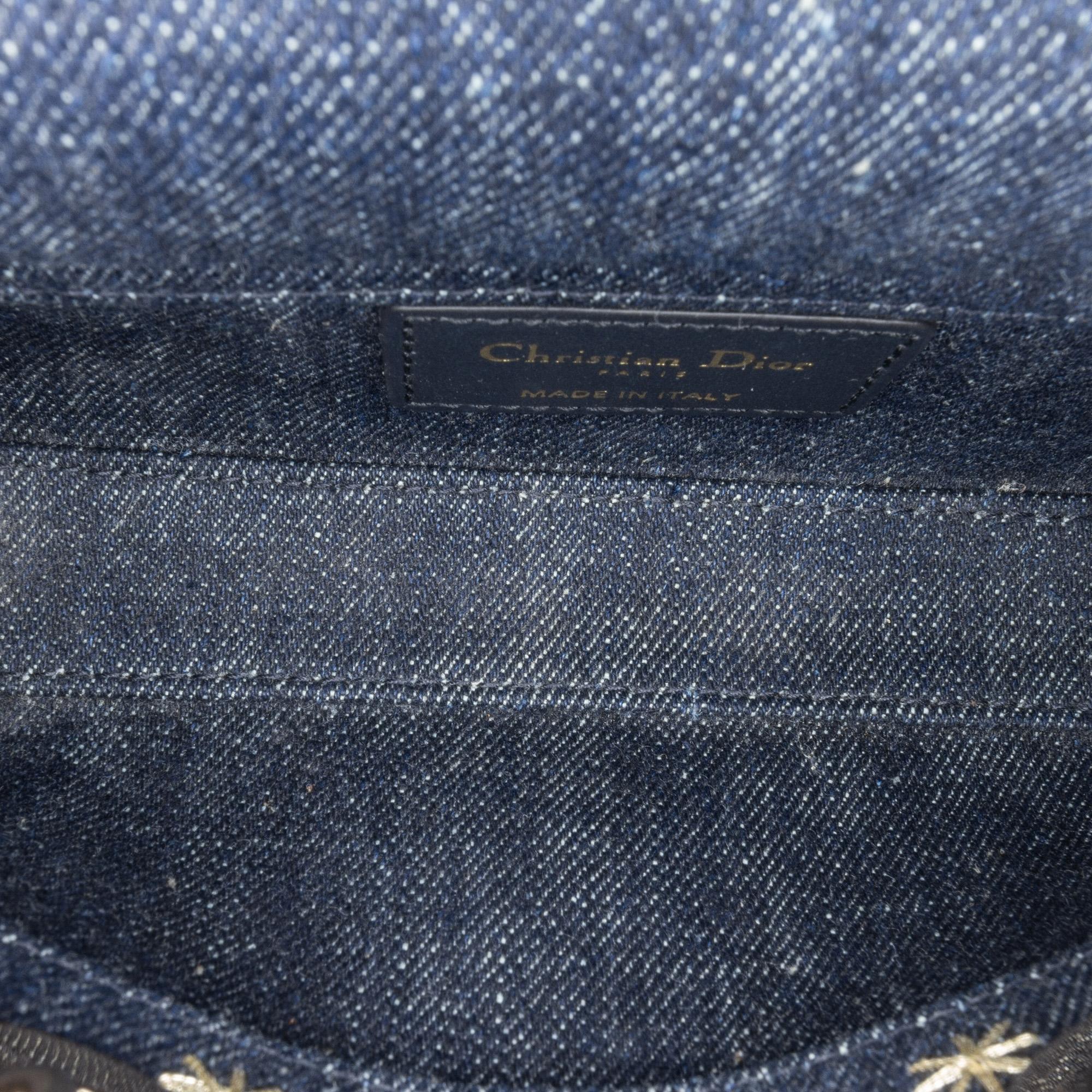 Dior Blue Small Denim Embroidered Star Lady D Joy 