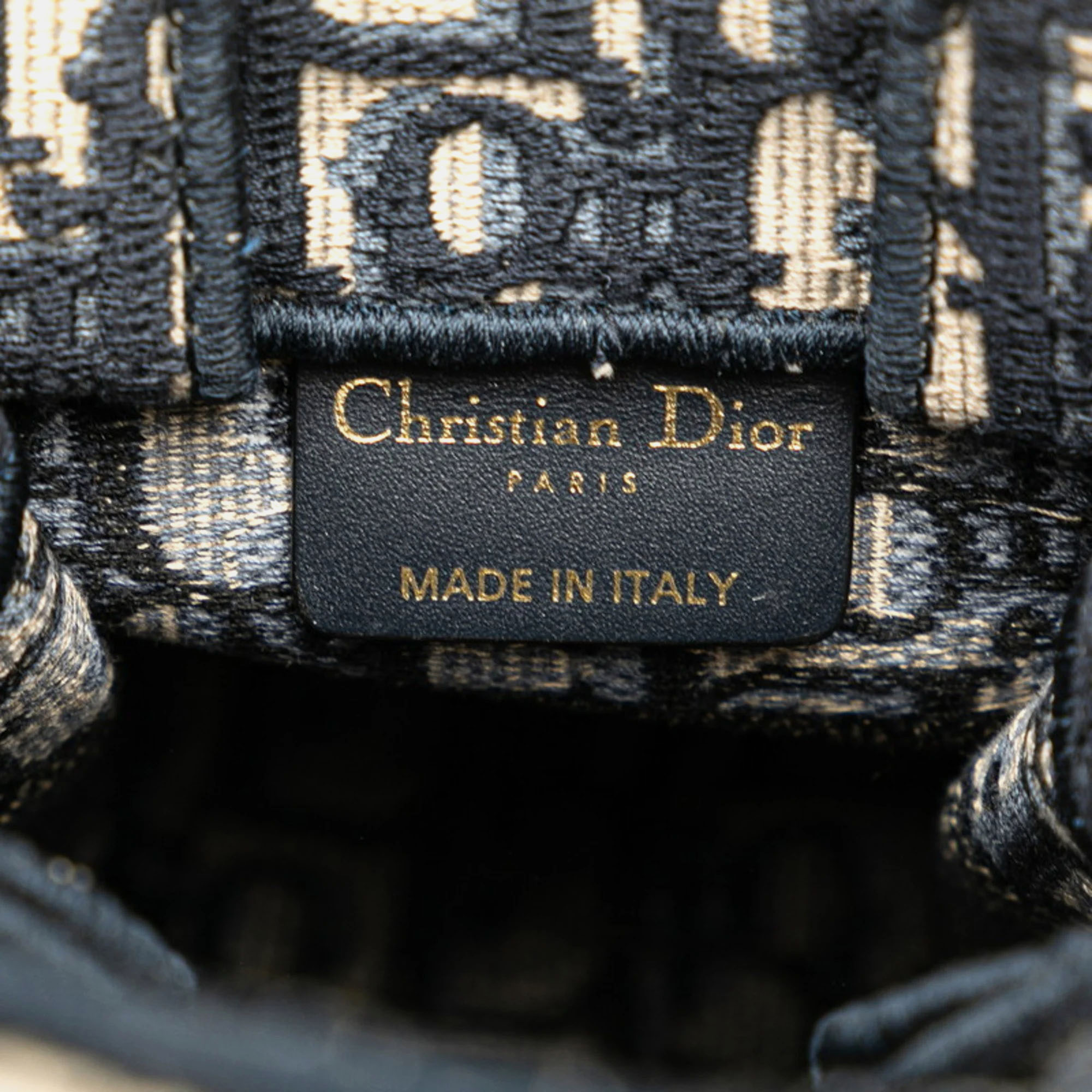 Christian Dior Navy Canvas Oplique Vertical Book Tote Bag 