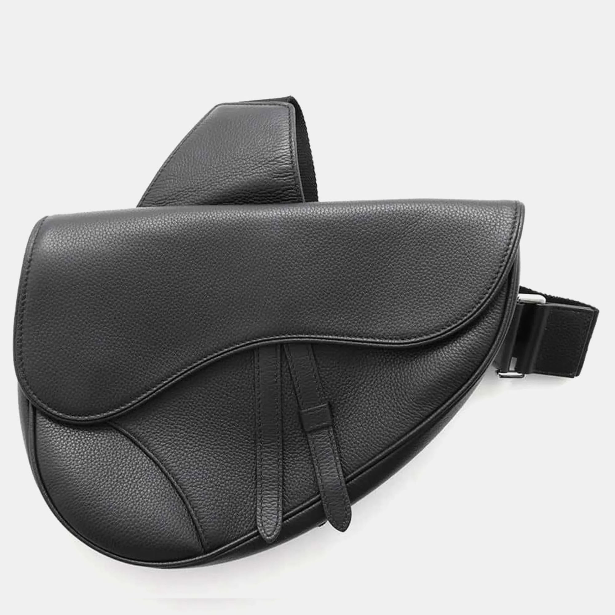 

Christian Dior Black Leather Saddle Crossbody Bag