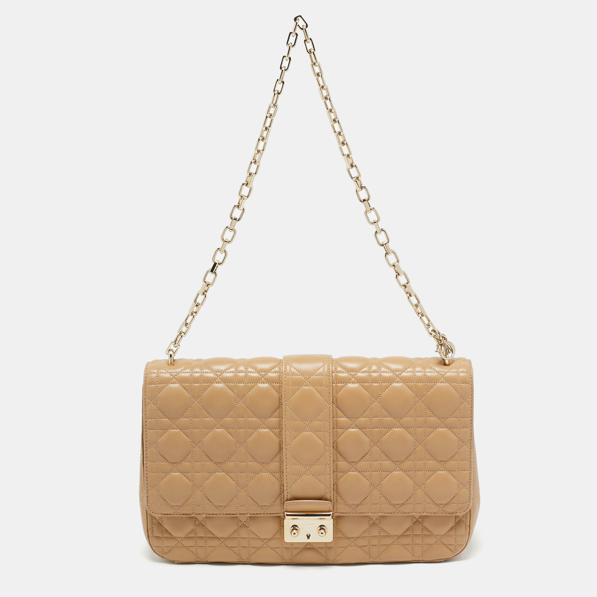 

Dior Beige Cannage Leather  Miss Dior Flap Bag