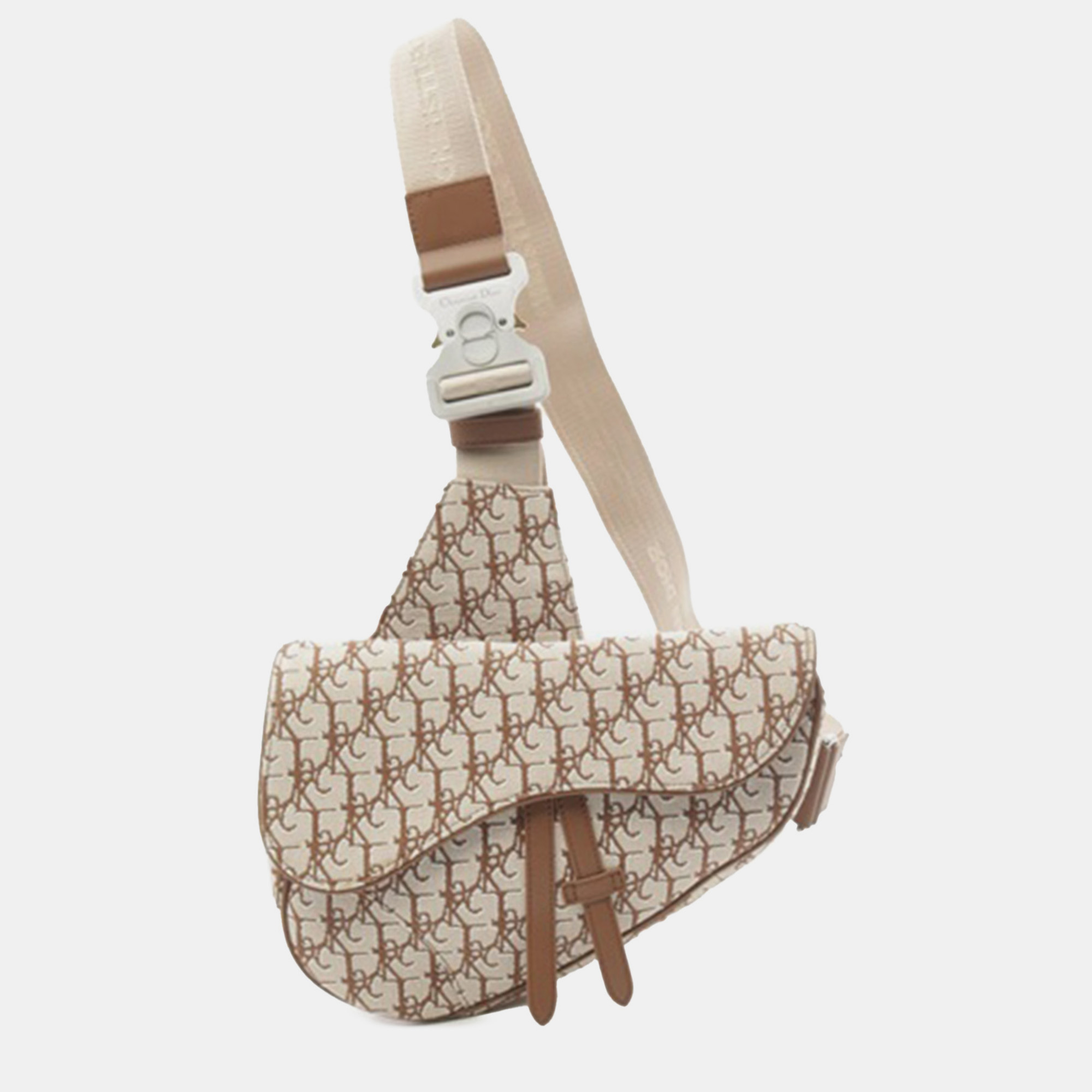 

Dior Brown Cactus Jack Canvas Saddle Crossbody, Beige