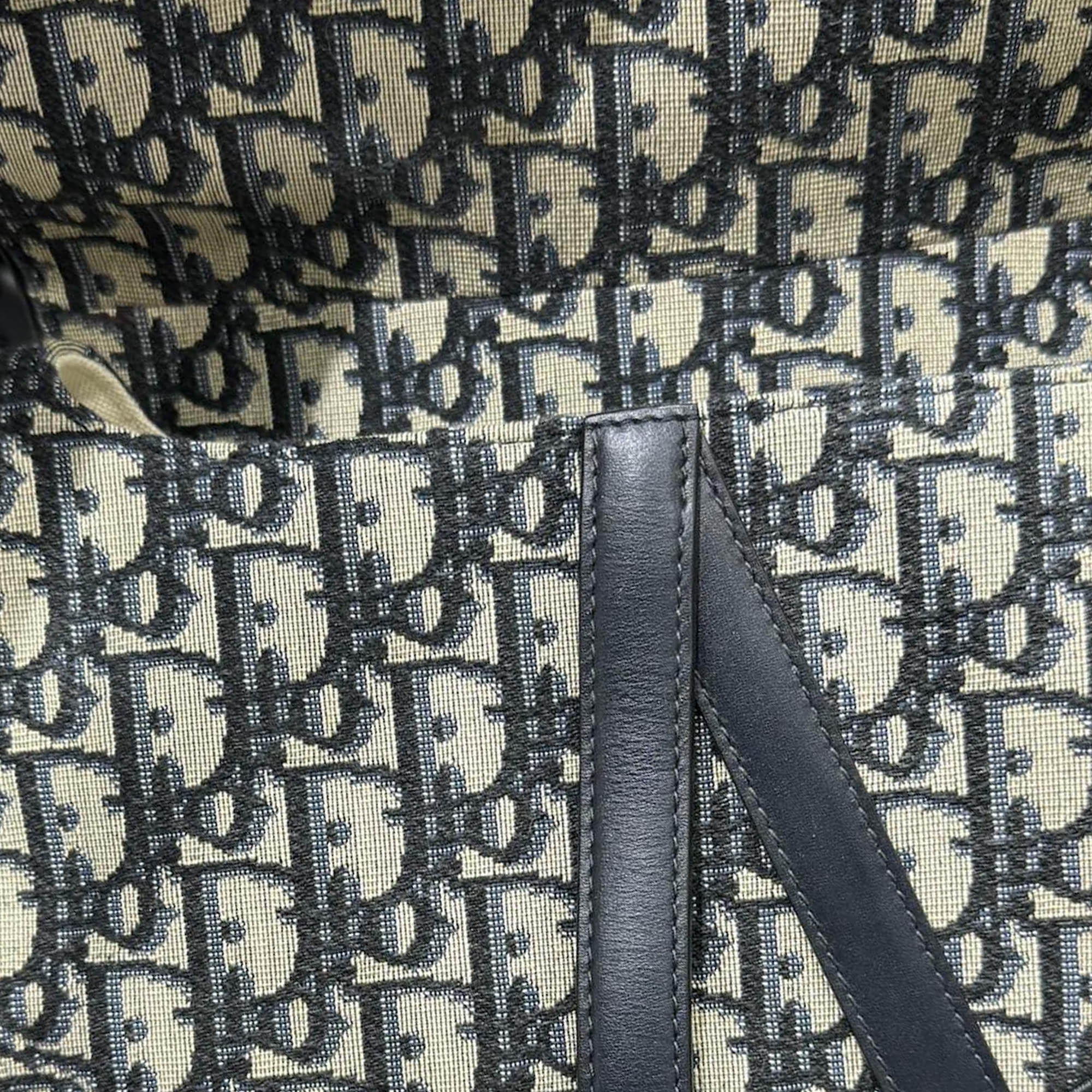Dior Navy Blue Canvas Small Saddle Bag 