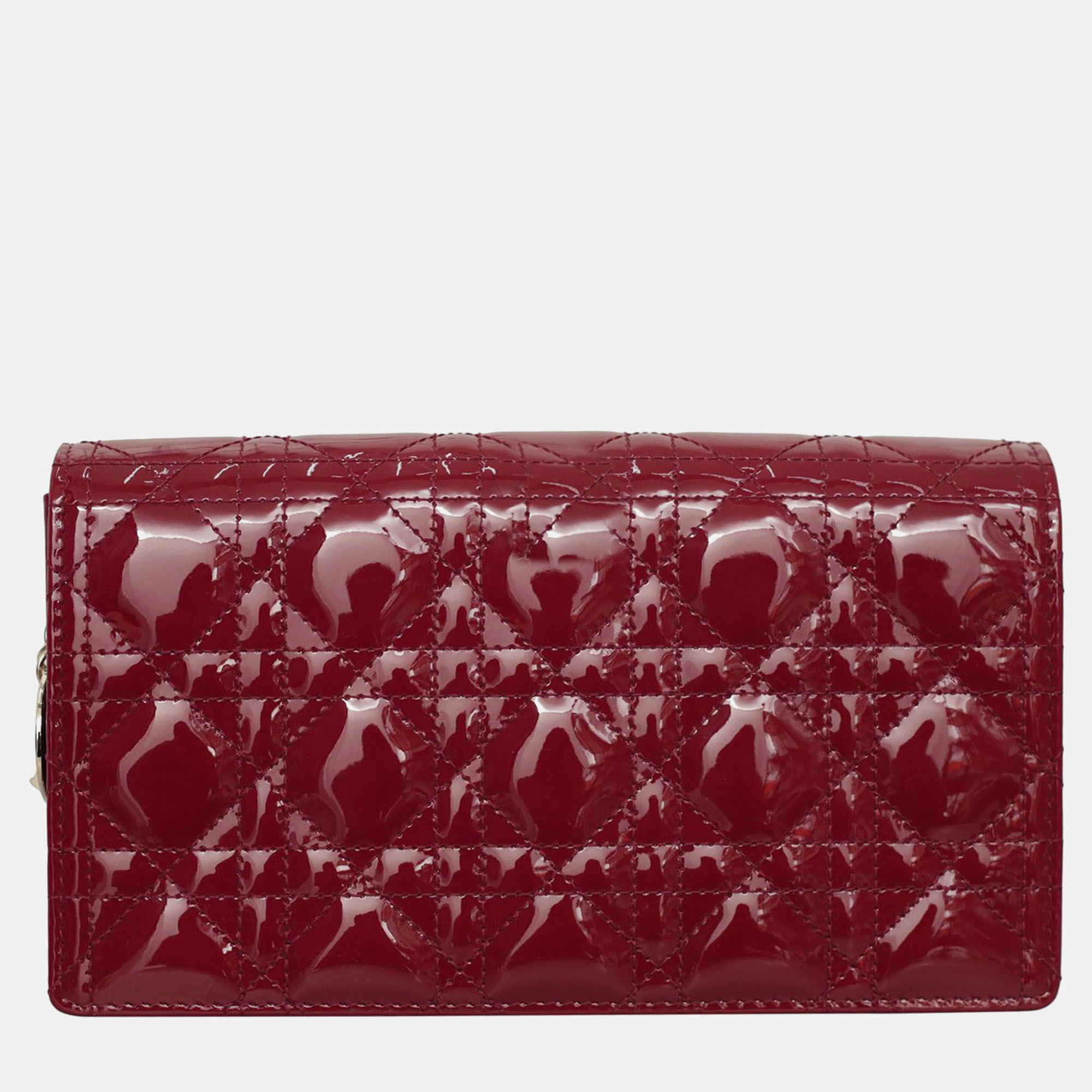 

Christian Dior Cherry Red Lady D Patent Wallet On Chain Bag