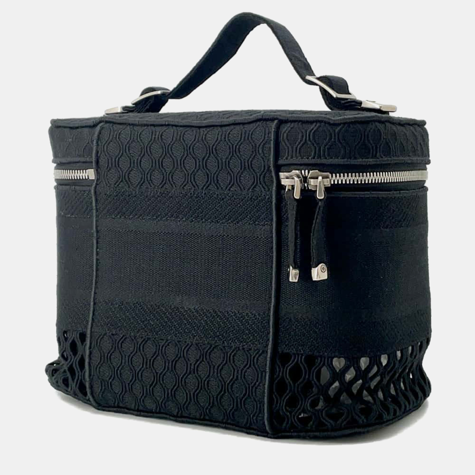 Dior travel Vanity Bag Black Canvas 