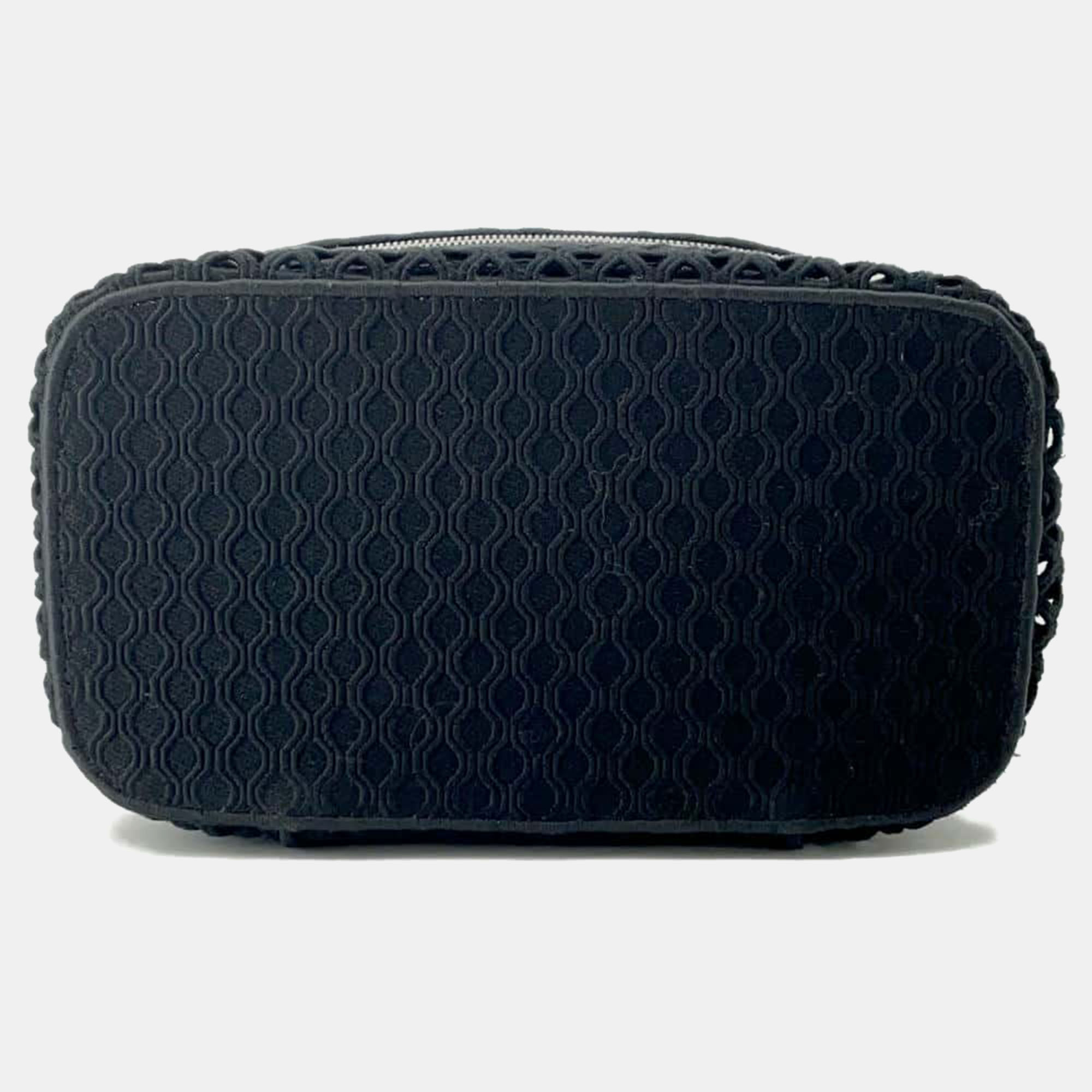 Dior travel Vanity Bag Black Canvas 