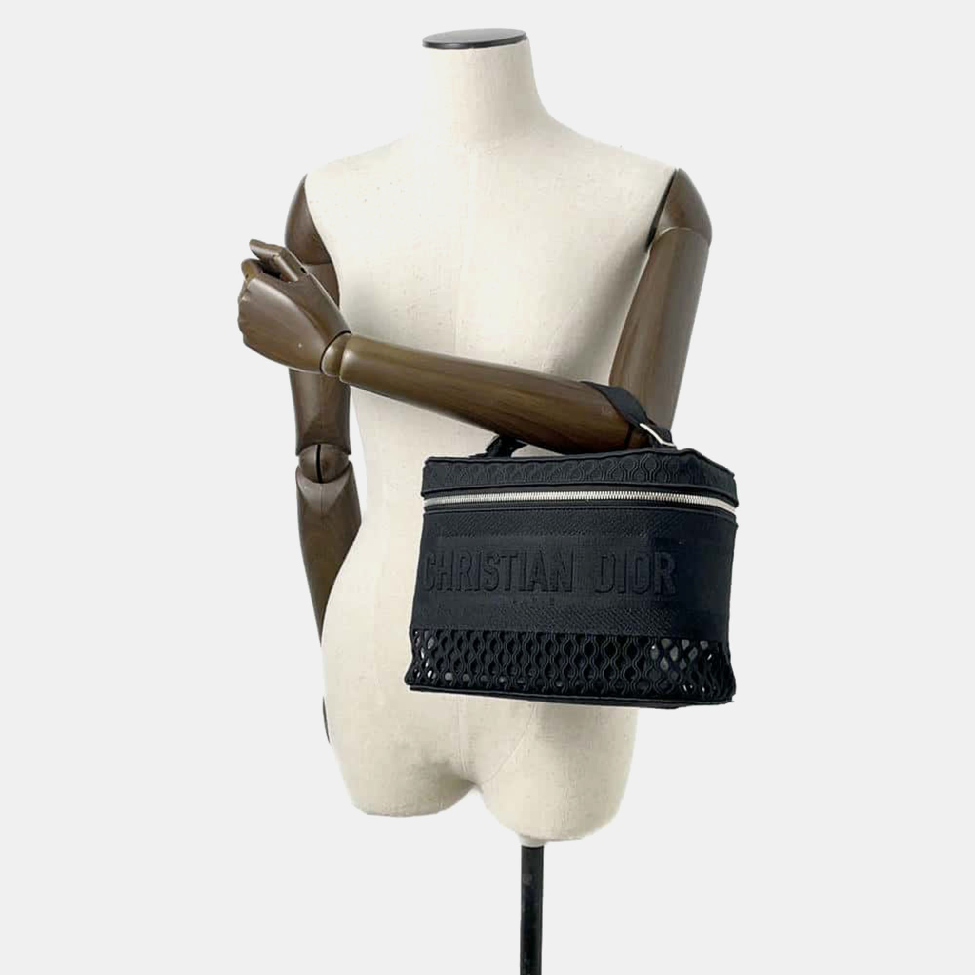 Dior travel Vanity Bag Black Canvas 