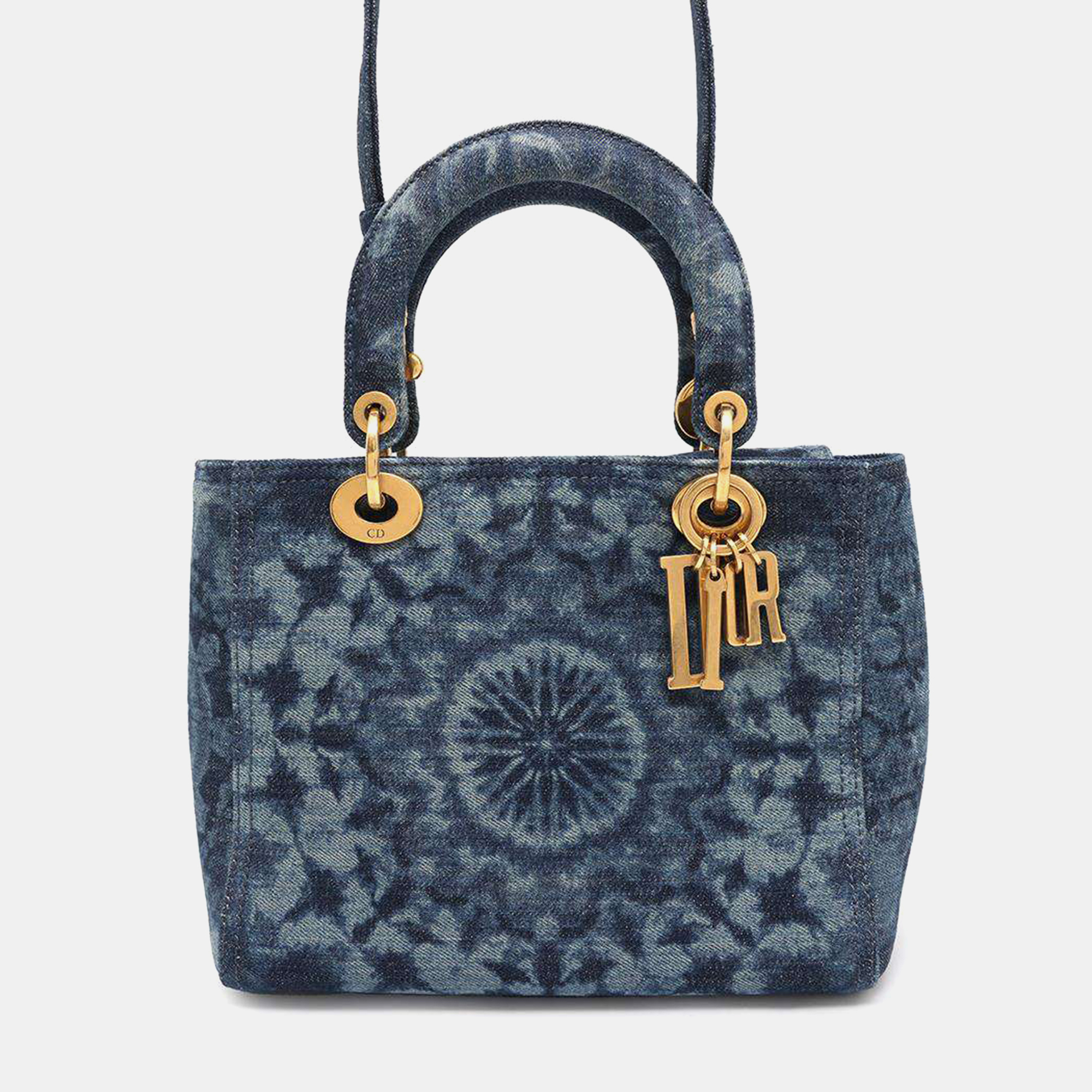 

Dior Lady Dior Handbag Kaleidoscope Blue Denim Size Medium