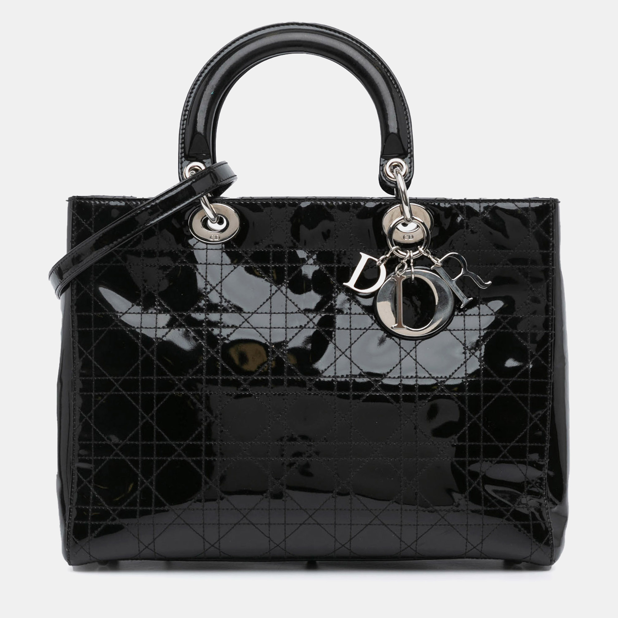 

Dior Black Large Patent Cannage Lady Dior