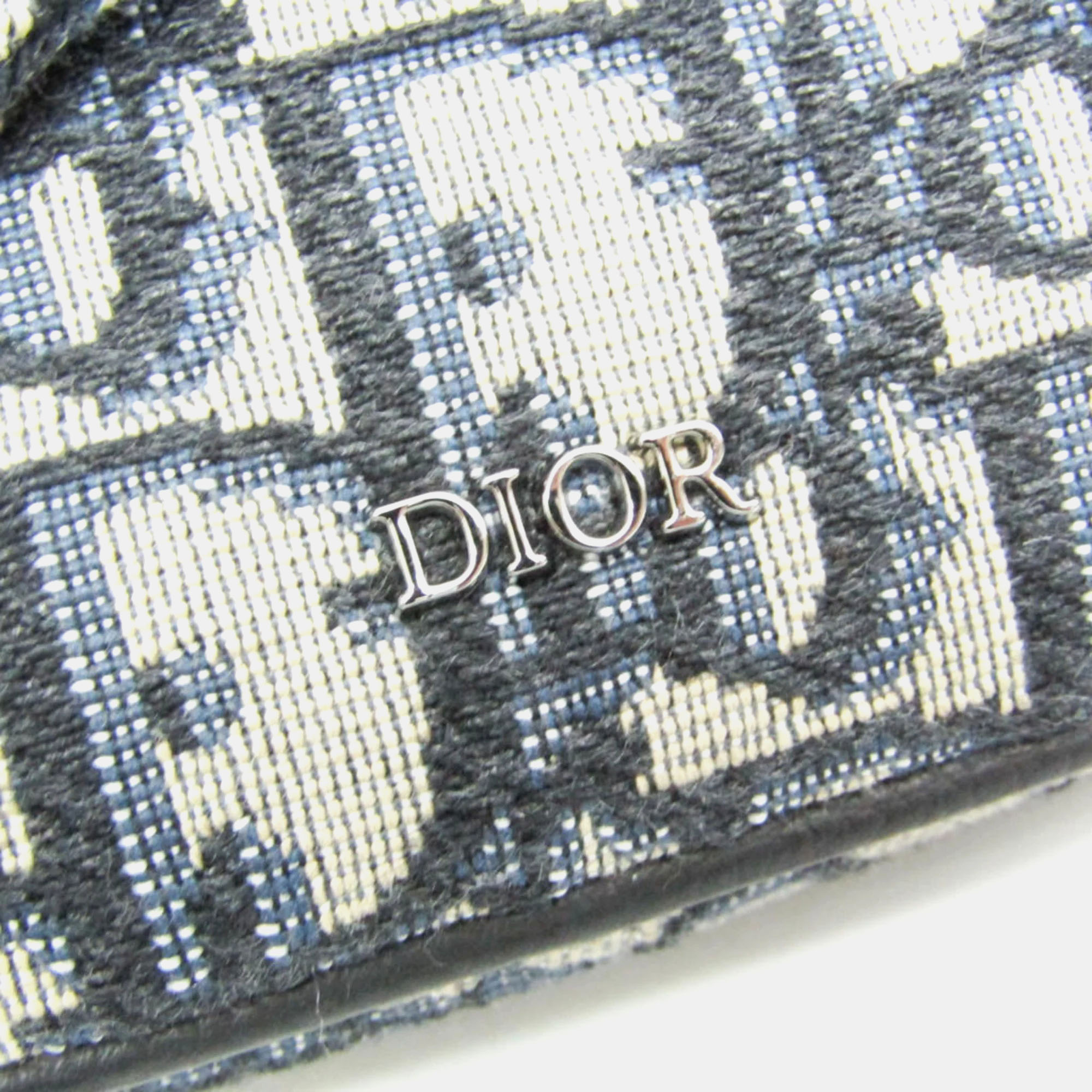 Dior Cream/Navy Canvas Oblique Clutch Shoulder Bag 