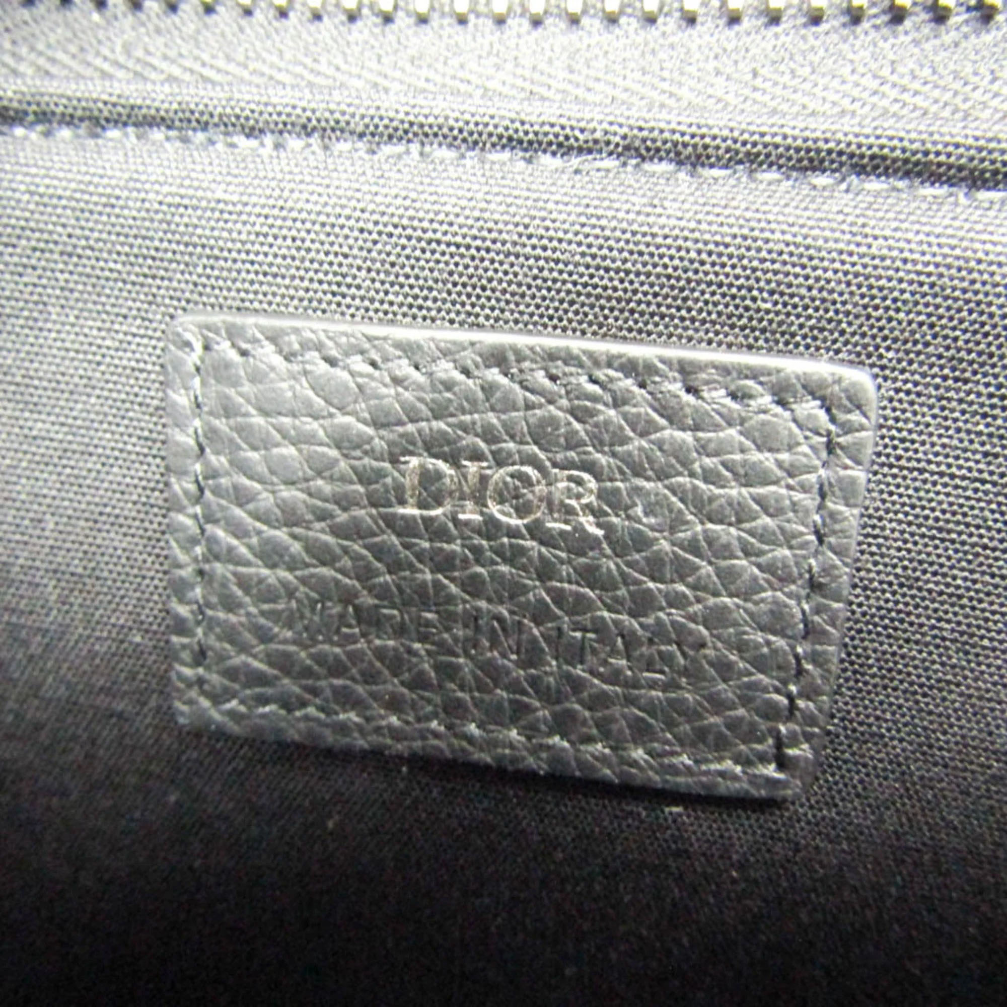 Dior Cream/Navy Canvas Oblique Clutch Shoulder Bag 