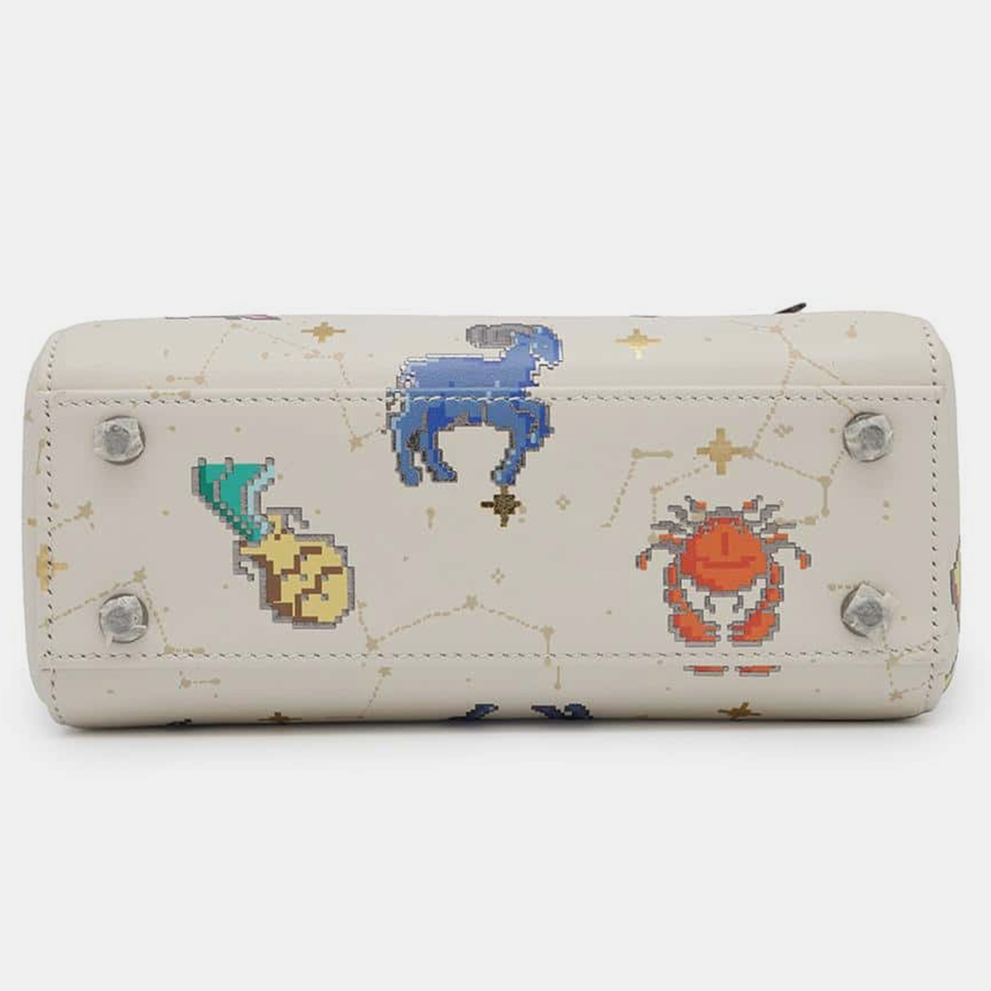 Dior Constellation Ivory/Multicolor Leather Lady Dior Mini  Bag 