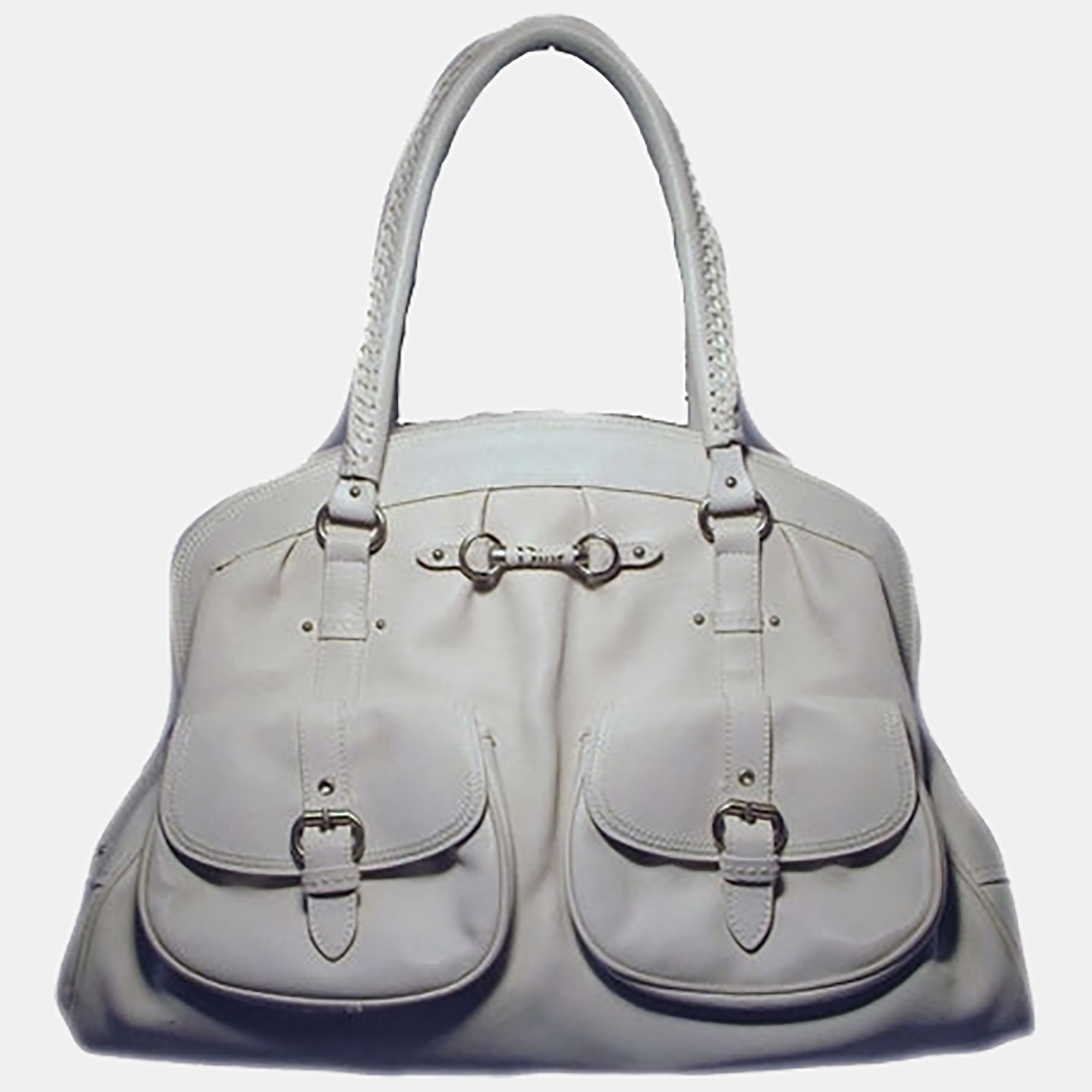 

Christian Dior White Leather Shoulder Shopper Bag