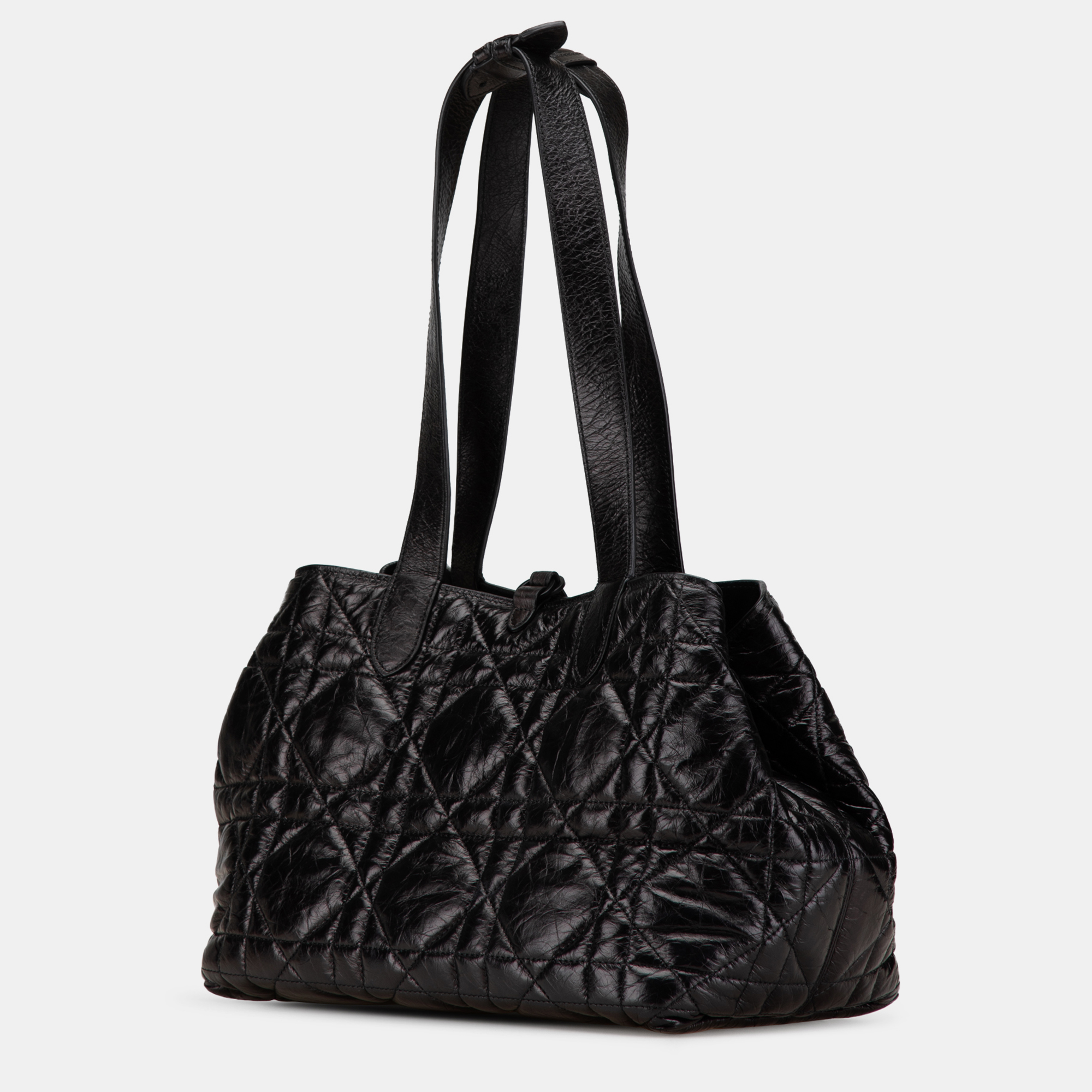 Dior Black Medium Macrocannage Calfskin Toujours Handbag 