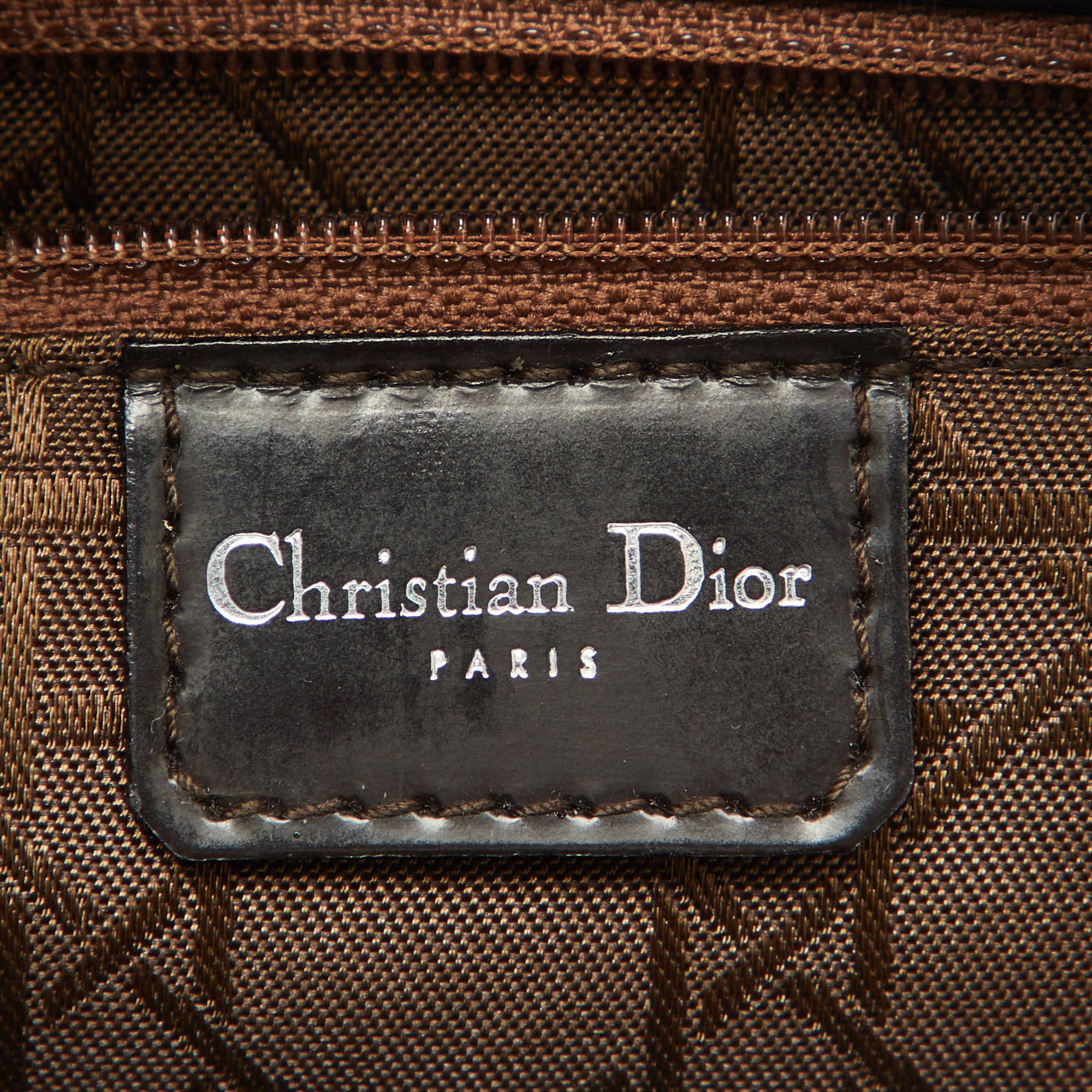 Dior Dark Brown Canvas and Leather Vintage Flap Clutch 