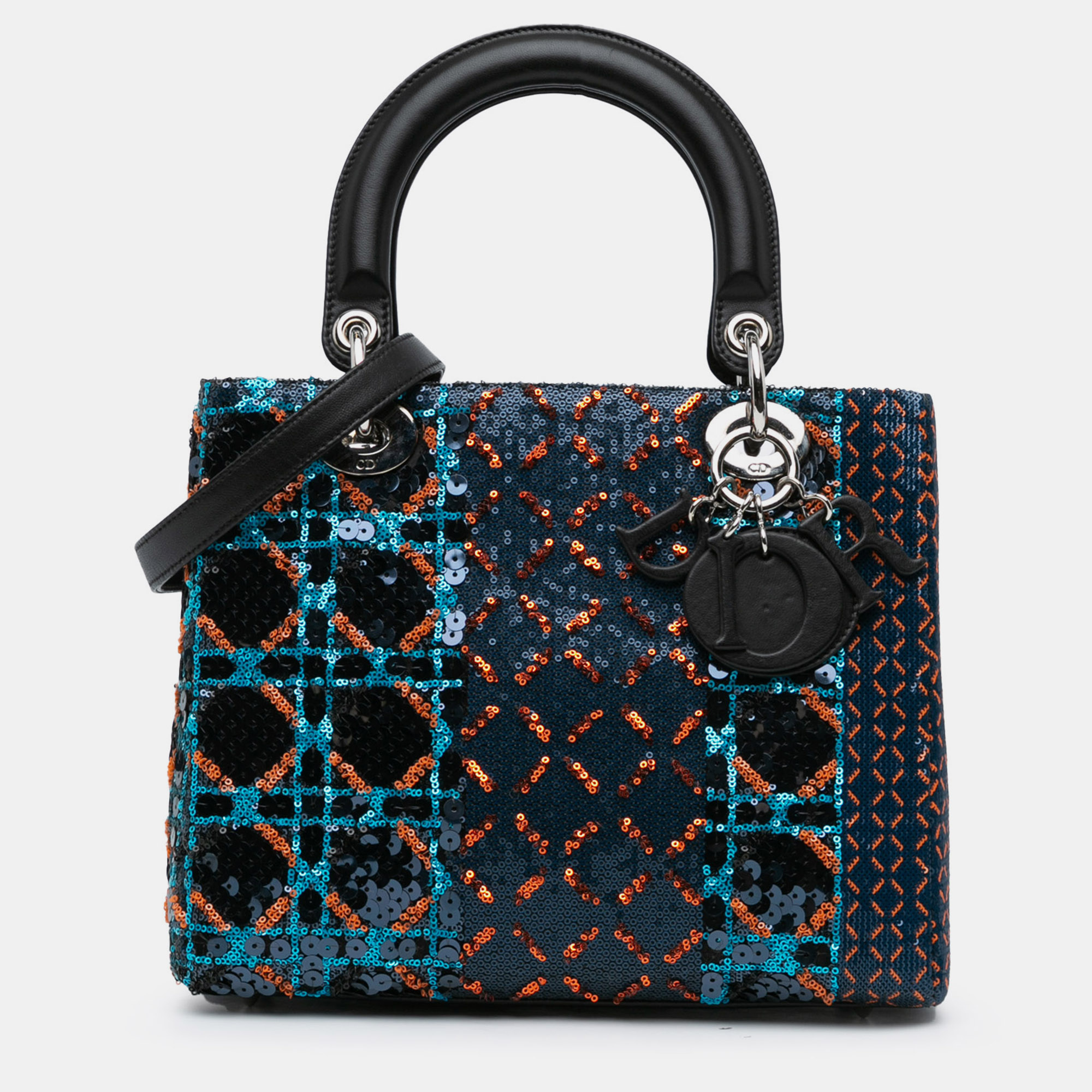 

Dior Blue Medium Calfskin Sequin Embellished Lady Dior