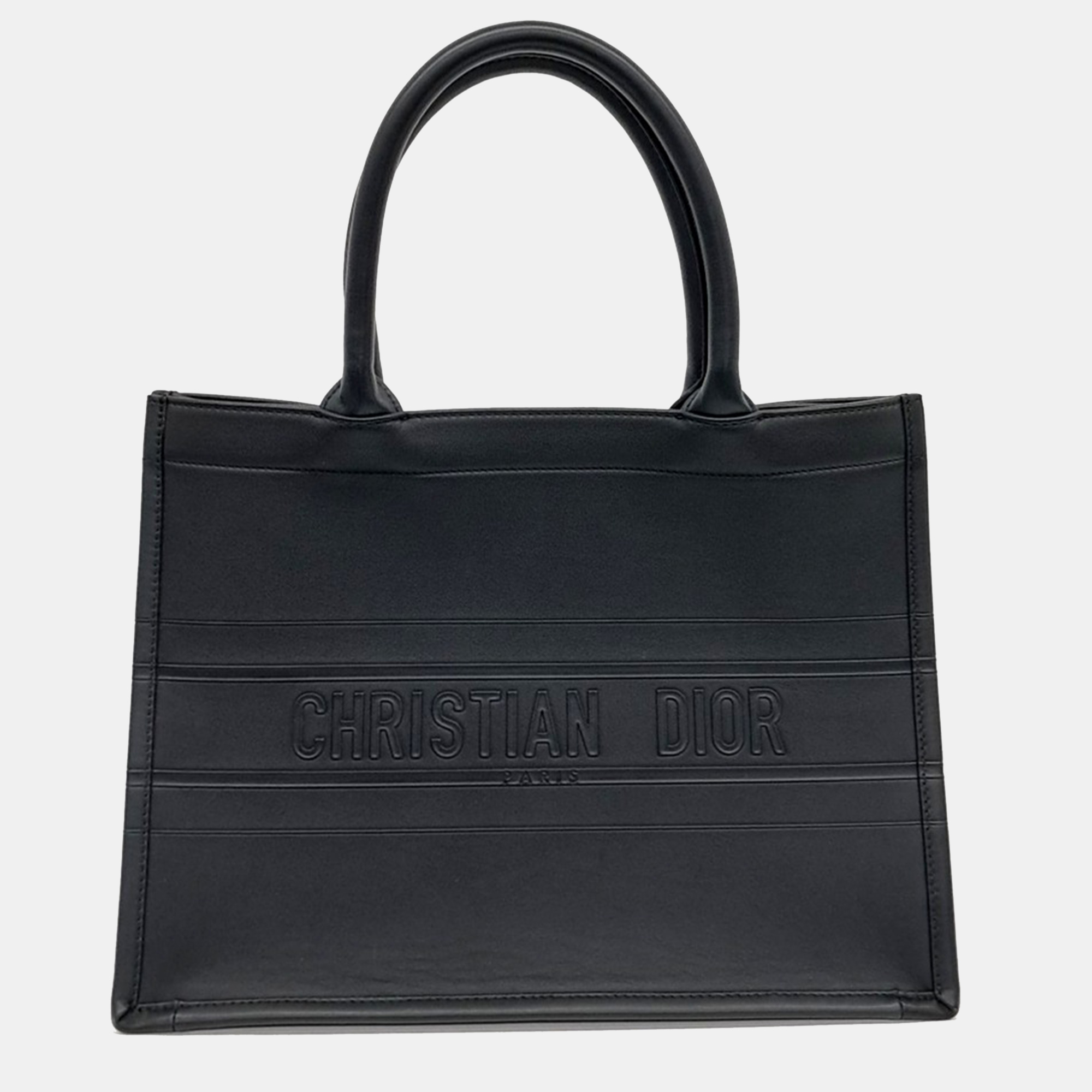 

Dior Black Leather Book Tote Bag 36