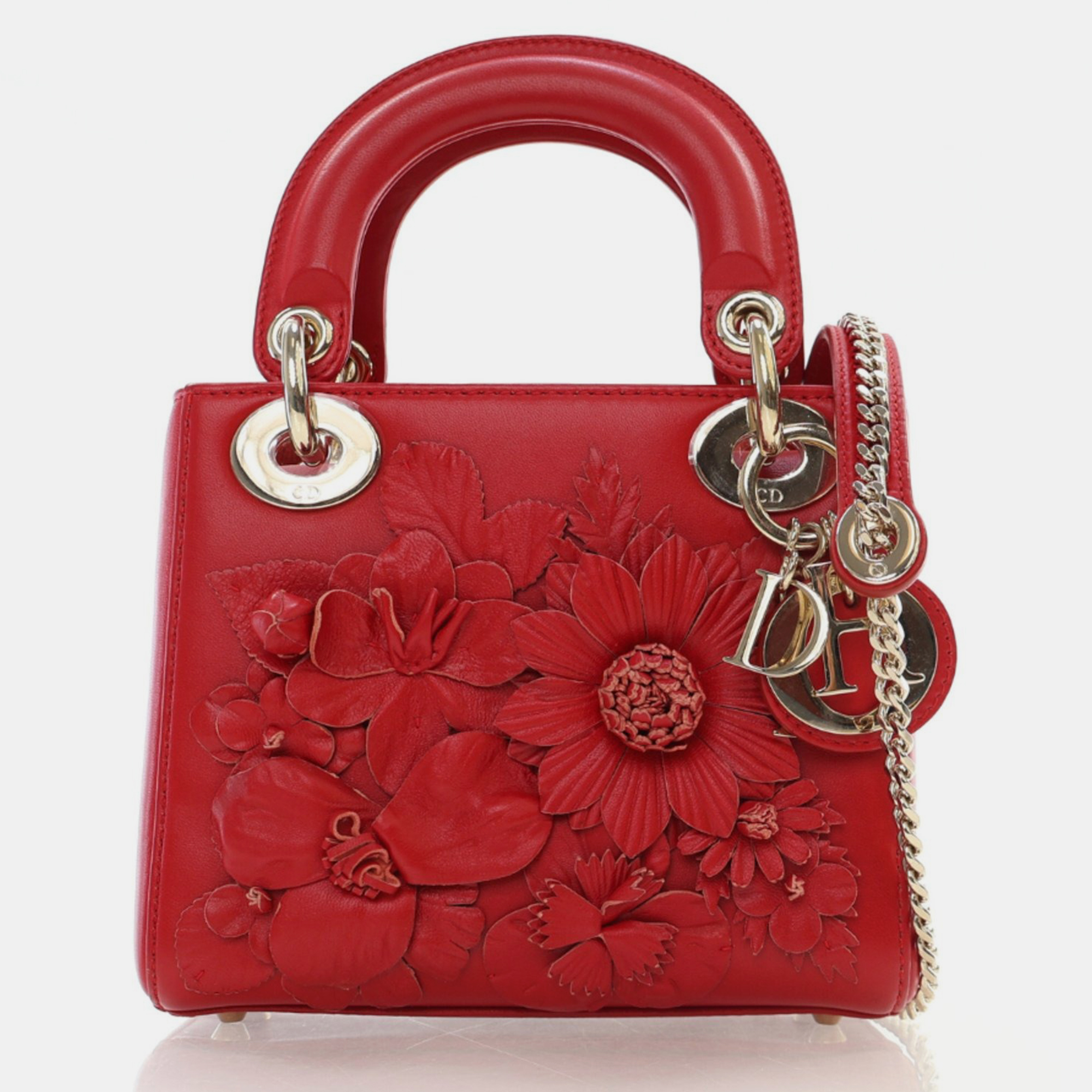 

Dior Mini Applique Flower Lady Dior, Red