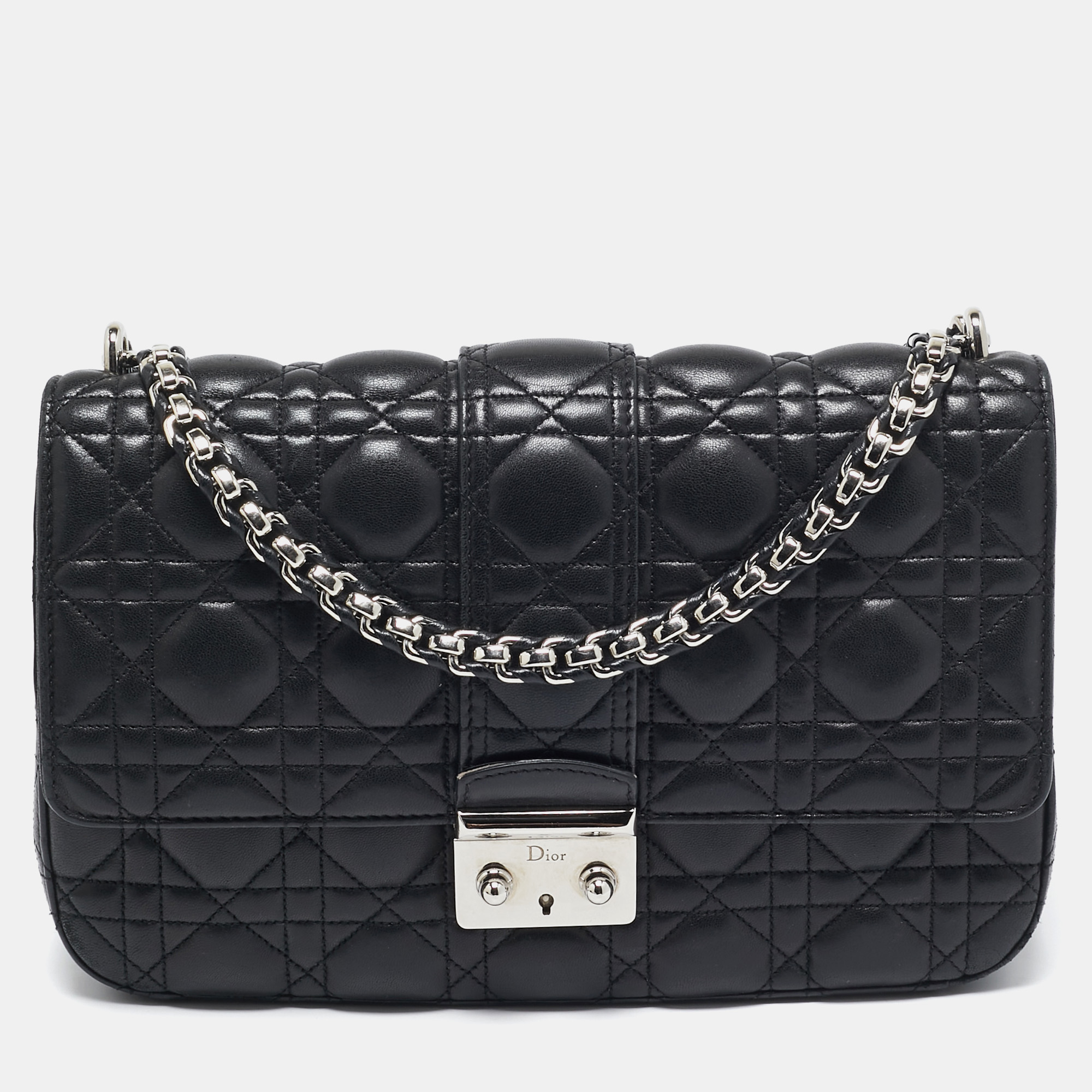 

Dior Black Cannage Leather Miss Dior Flap Bag