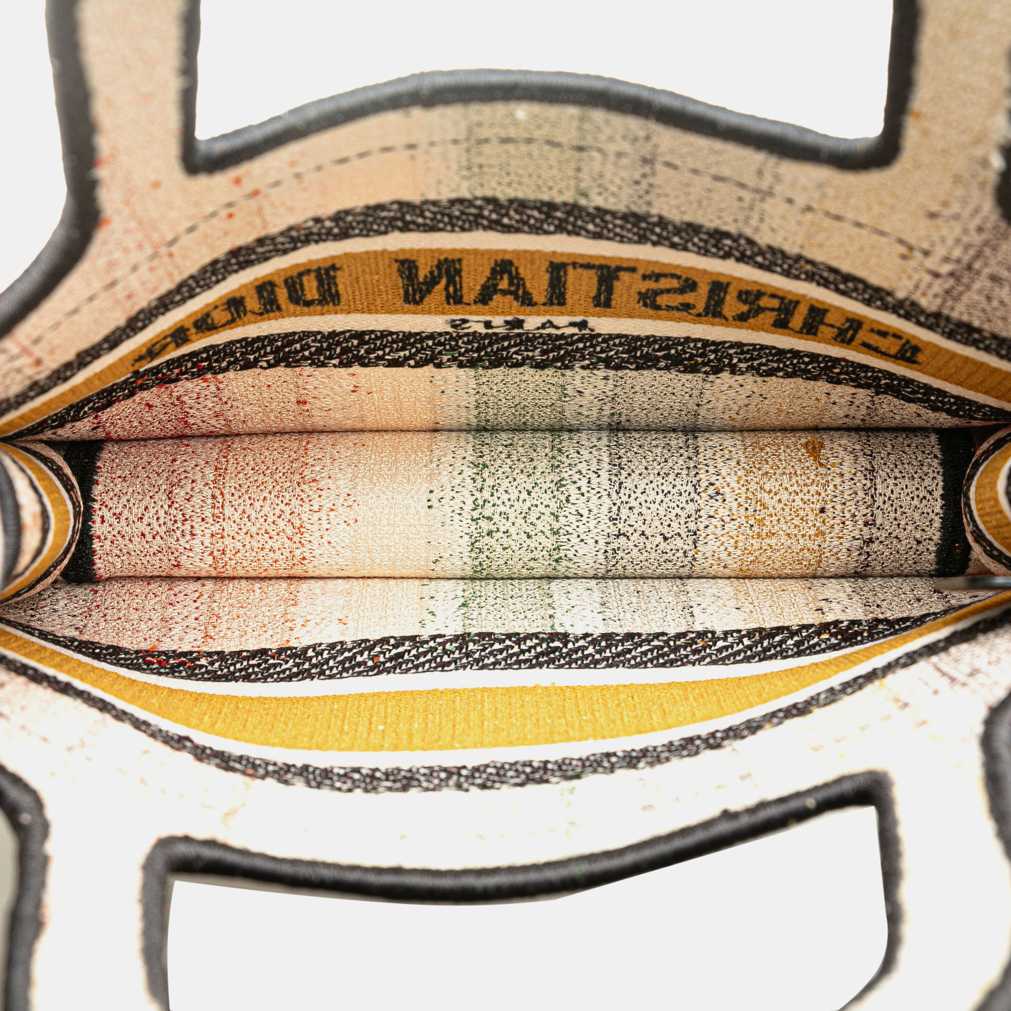 Dior Multicolor Mini D Stripes Book Tote 
