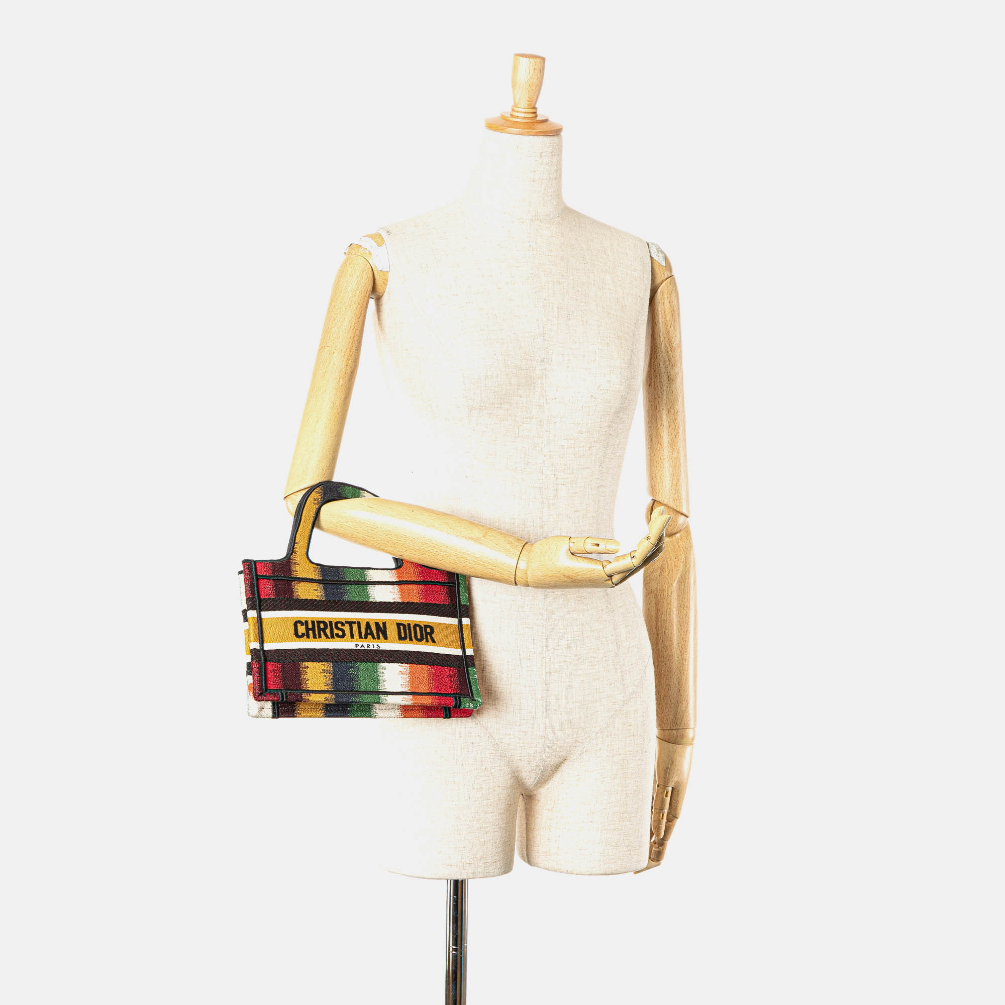 Dior Multicolor Mini D Stripes Book Tote 