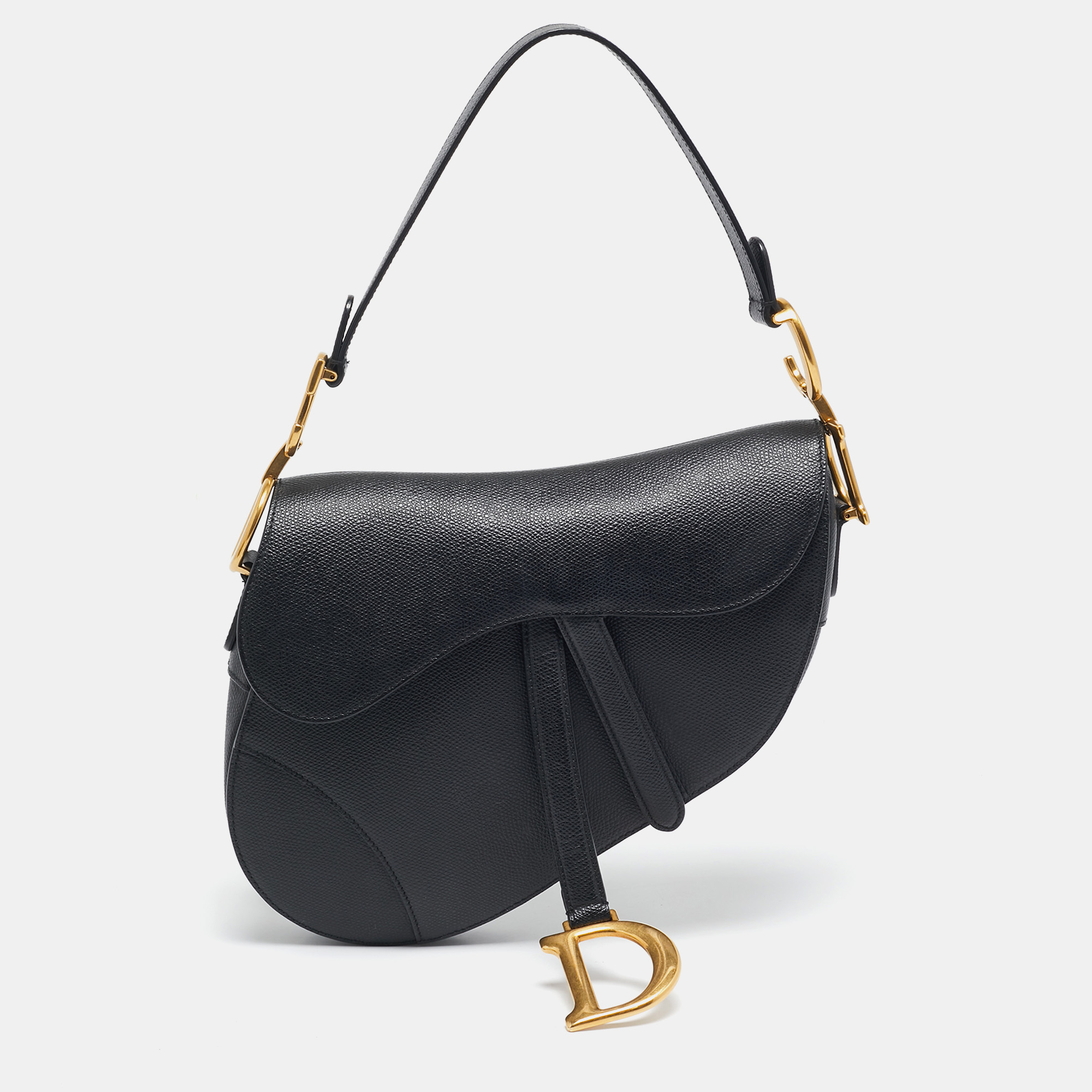 

Dior Black Leather Saddle Bag