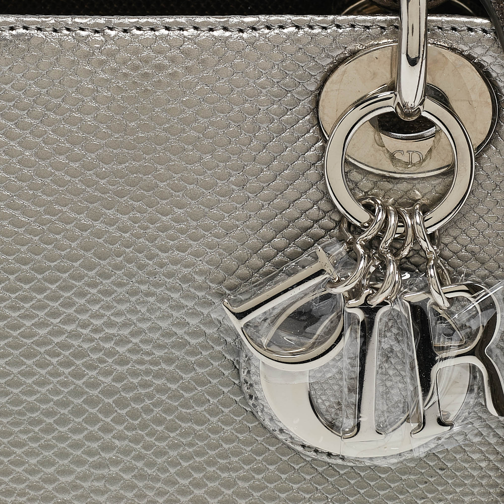 Dior Metallic Multicolor Karung Mini Lady Dior Tote 