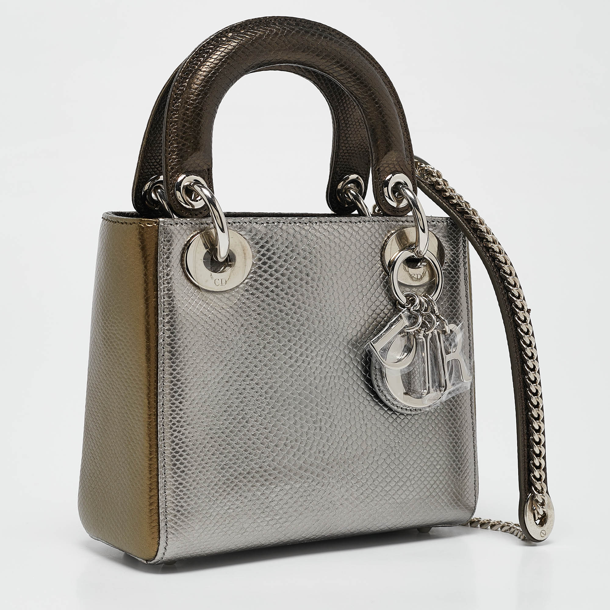 Dior Metallic Multicolor Karung Mini Lady Dior Tote 