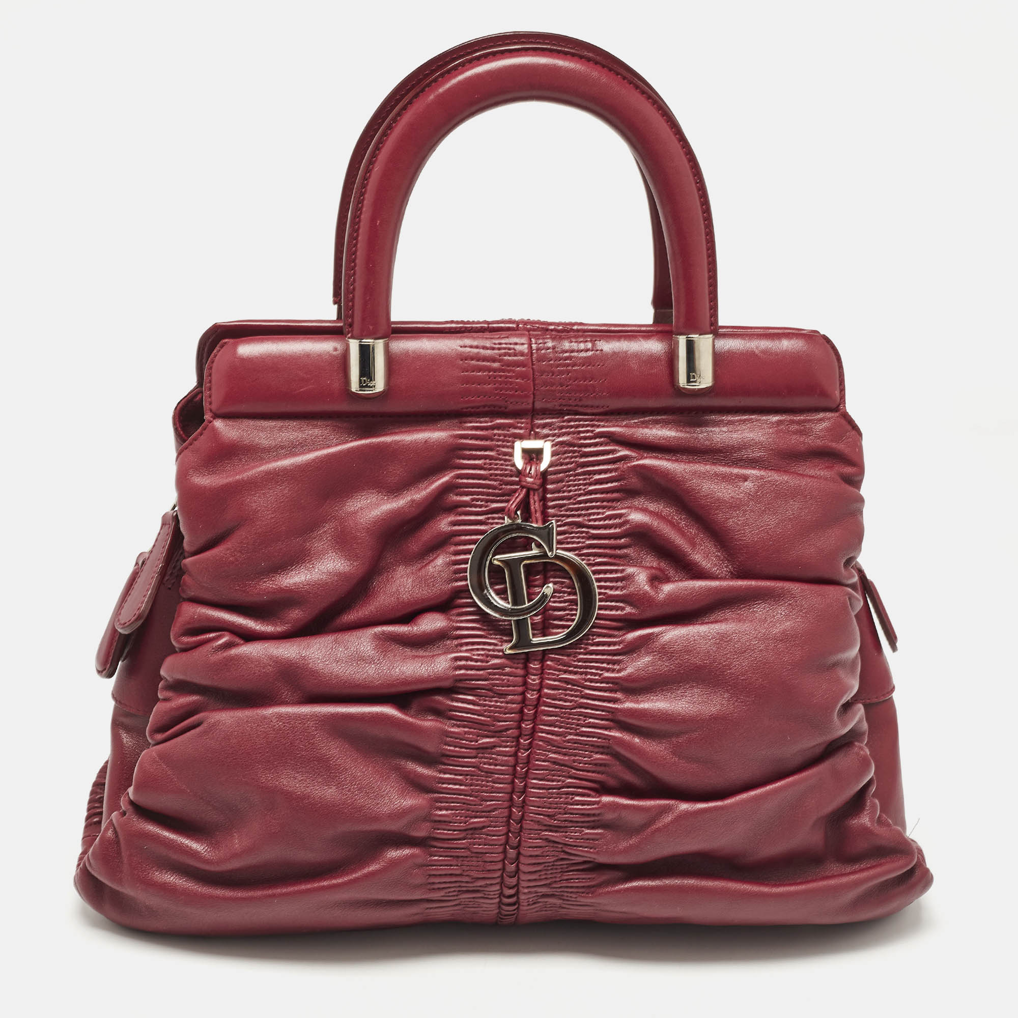 

Dior Burgundy Leather Karenina Frame Tote