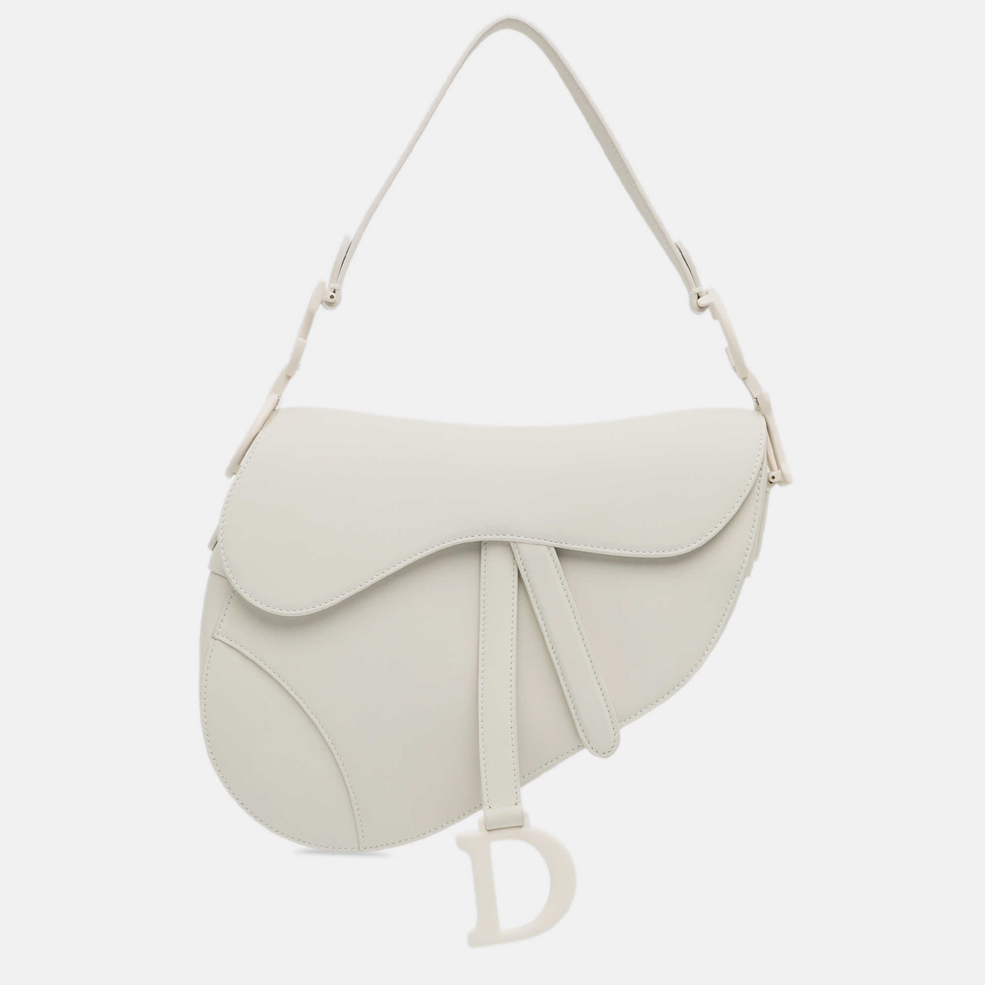 

Dior White Ultra Matte Calfskin Saddle Bag