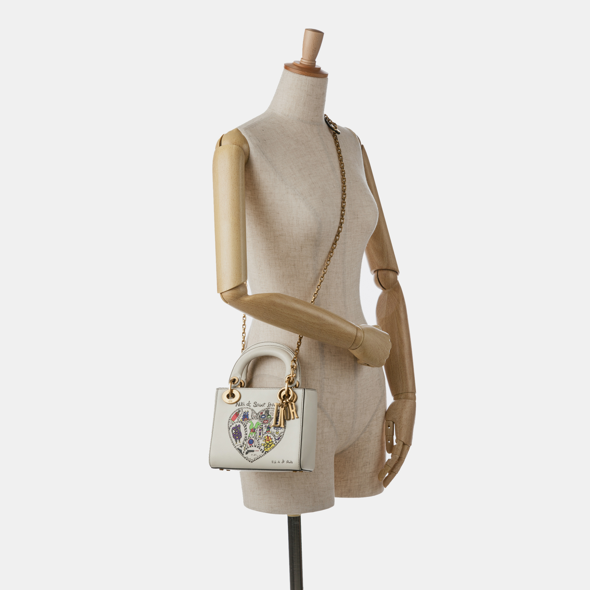 Dior White Niki de Saint Phalle Mini Calfskin Lady Dior 