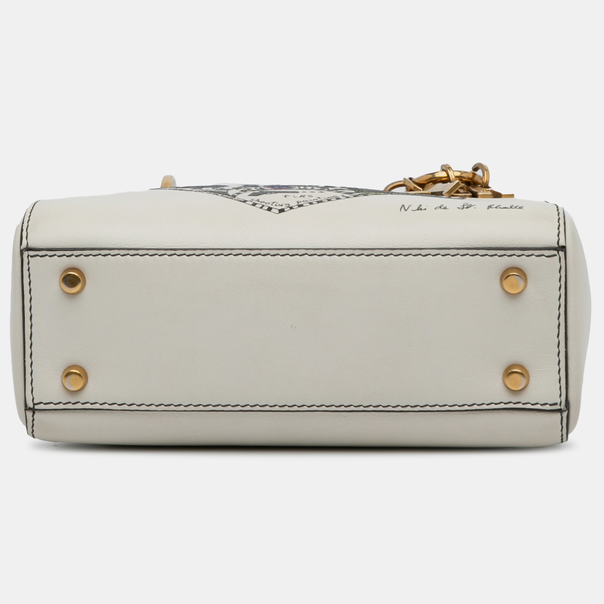 Dior White Niki de Saint Phalle Mini Calfskin Lady Dior 