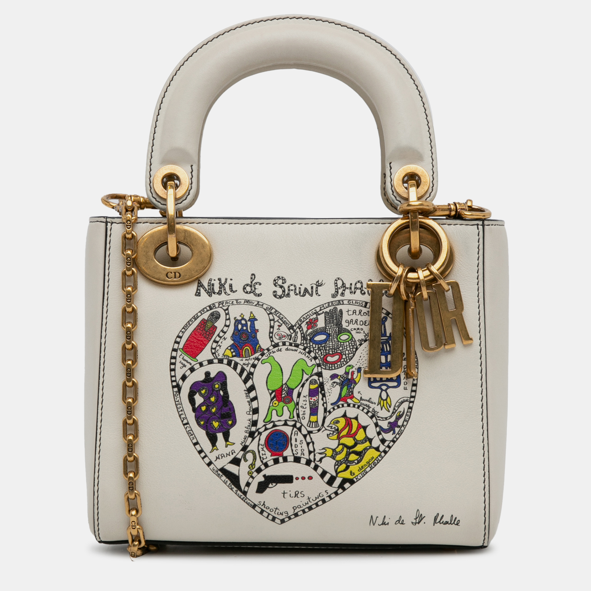 

Dior White Niki de Saint Phalle Mini Calfskin Lady Dior