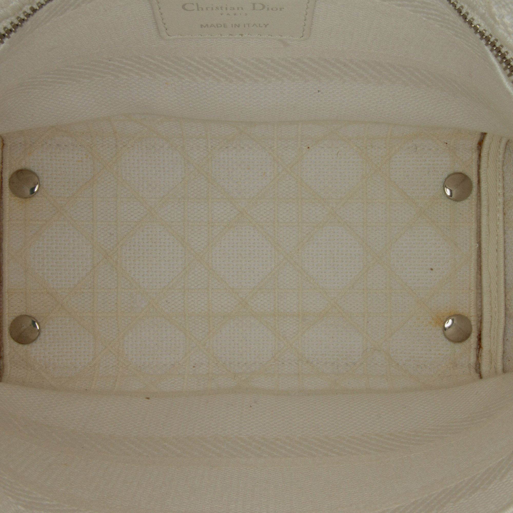 Dior White Medium Cannage Lady D-Lite 