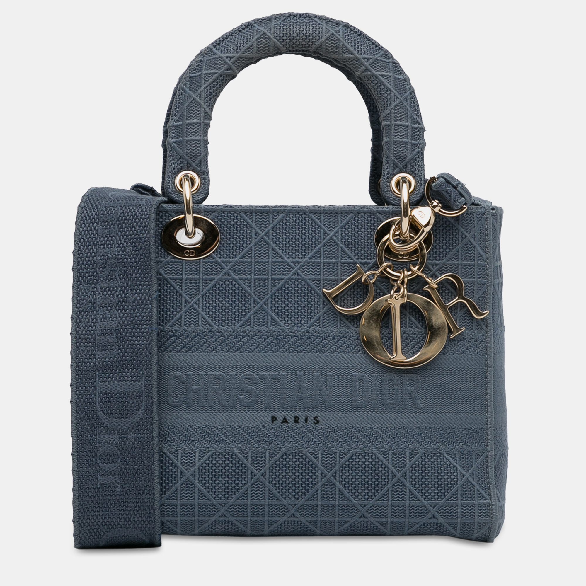 

Dior Blue Medium Cannage Lady D-Lite