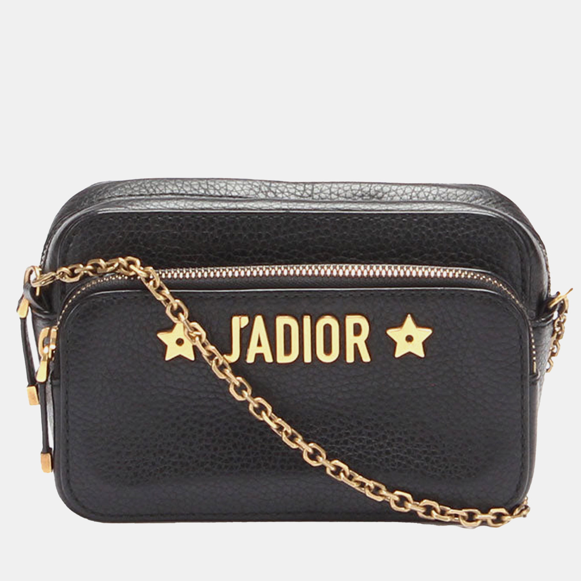 

Dior Black J'Adior Camera Case Clutch with Chain