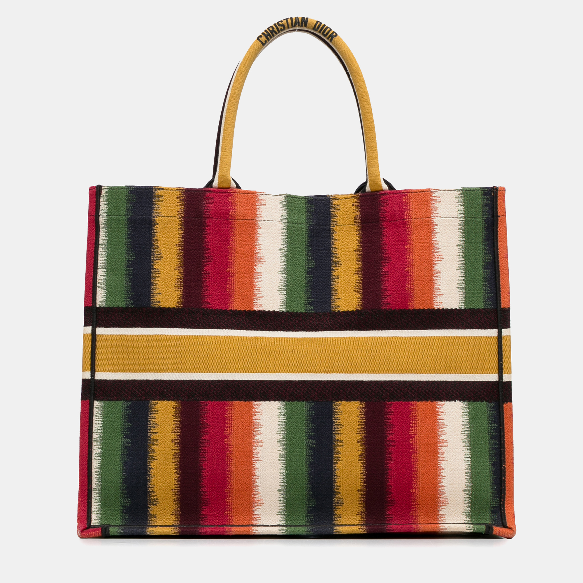 Dior Multicolor Large Striped Book Tote 